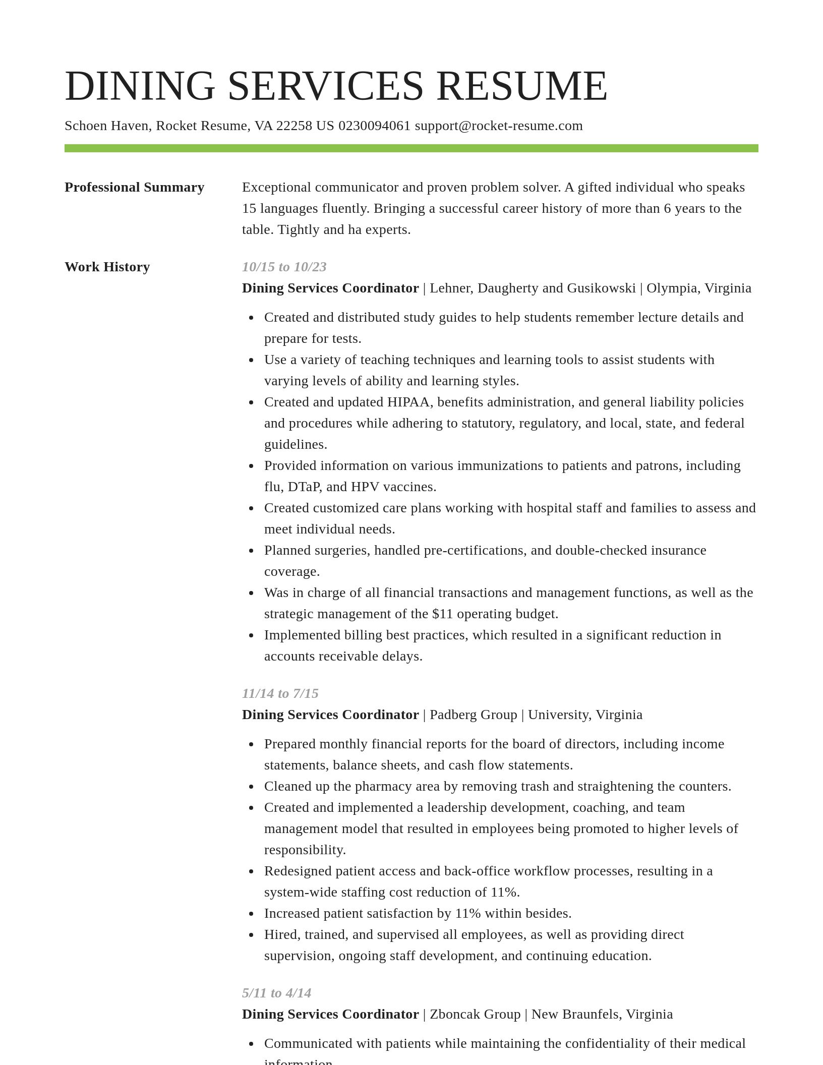 Smart resume template