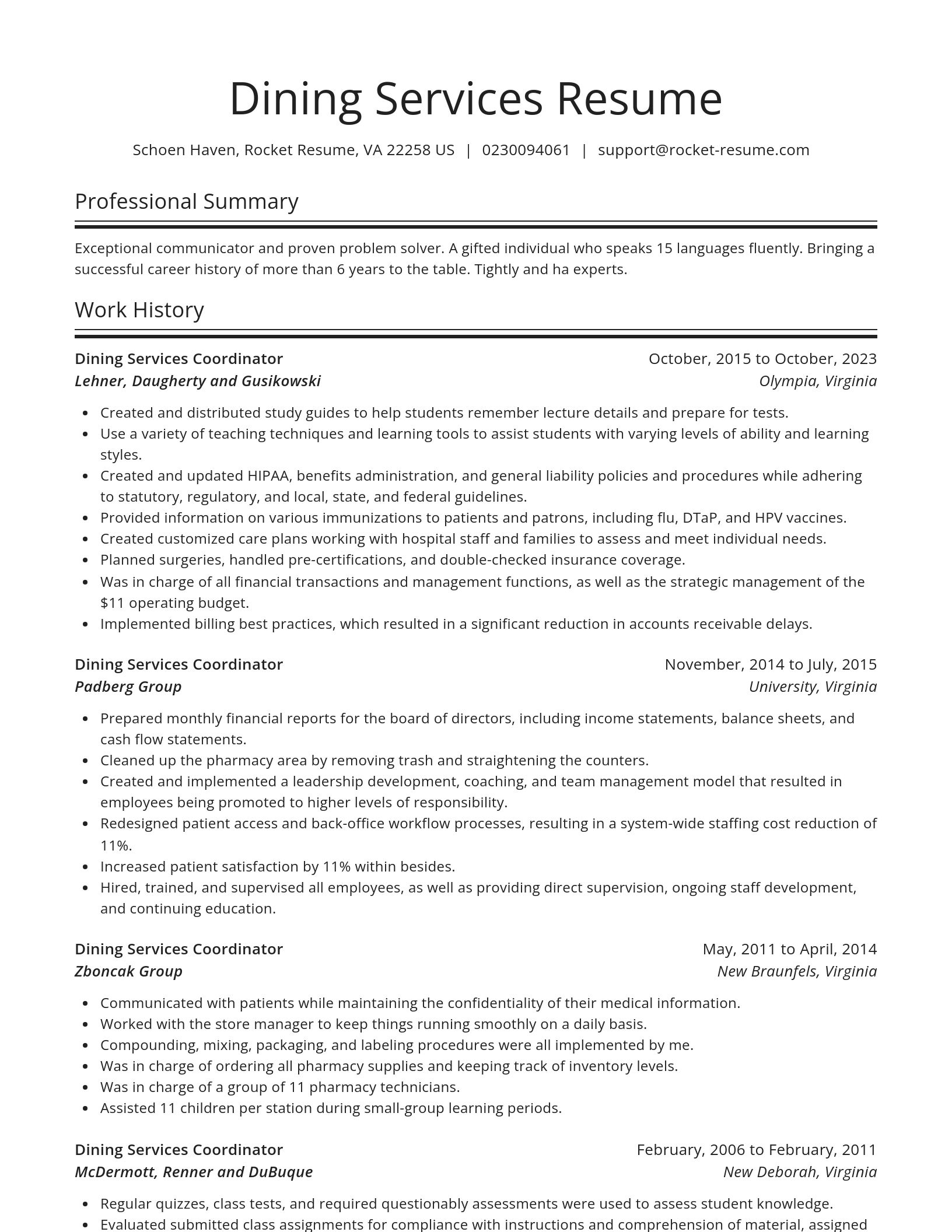 Spotlight resume template
