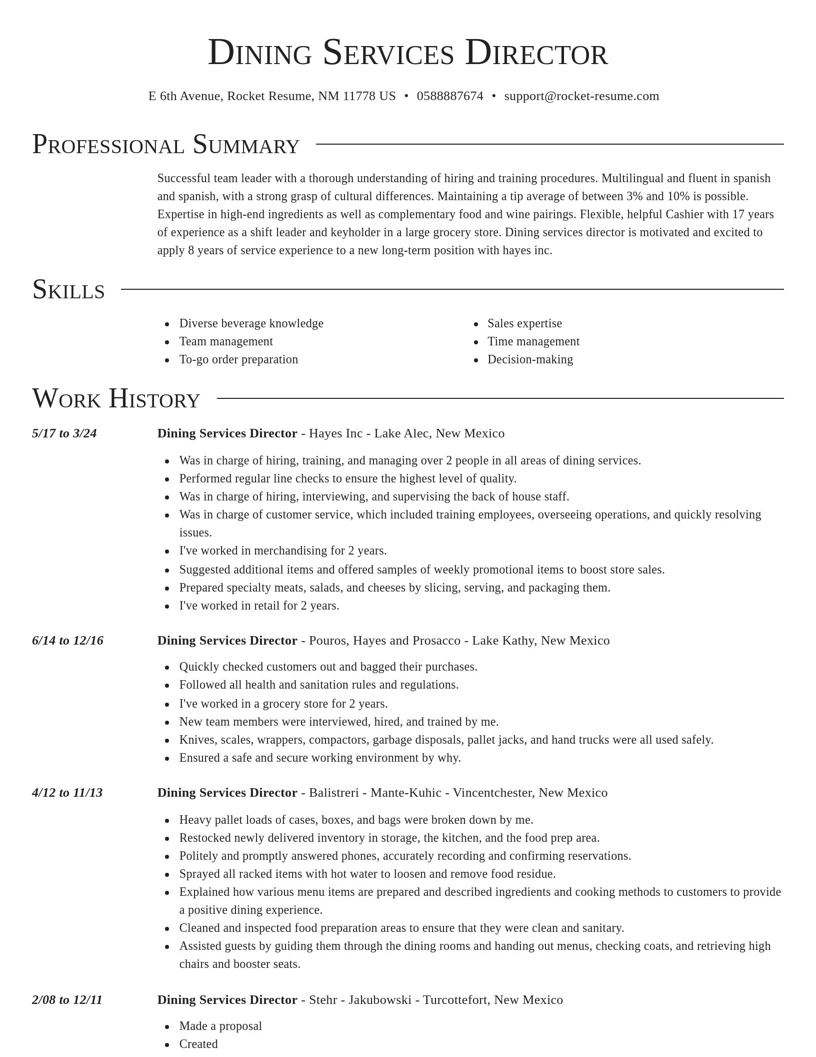 Director resume template