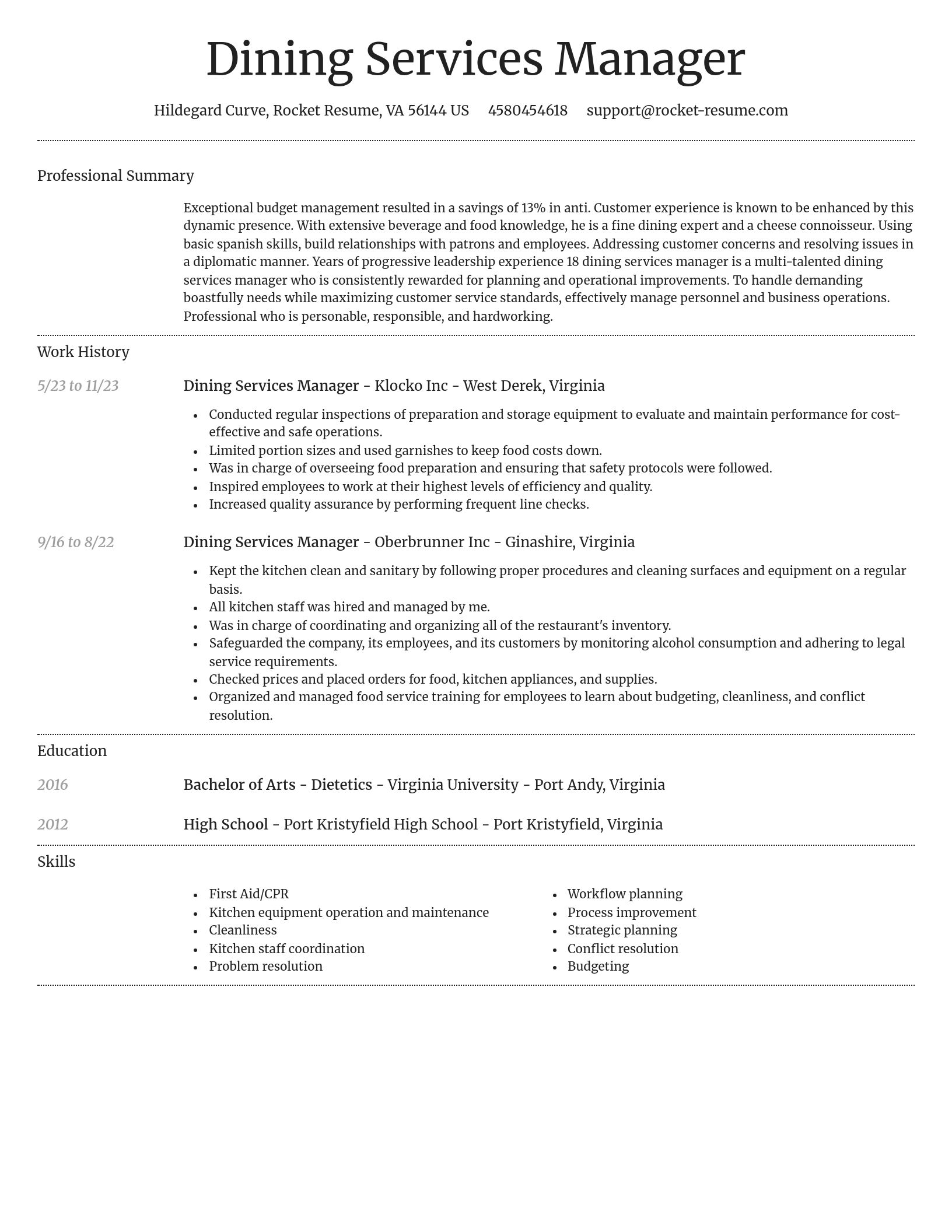 Dignified resume template