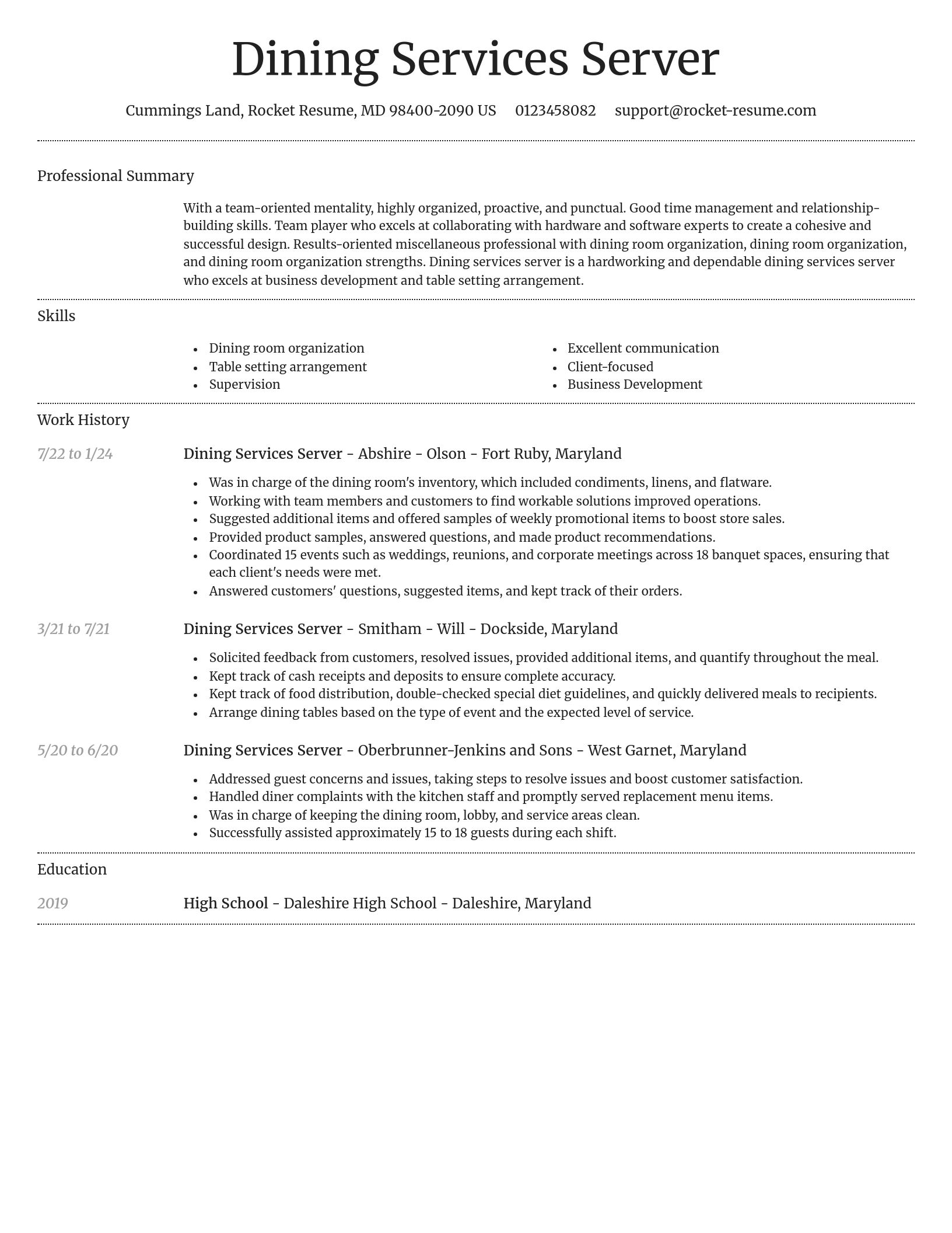 Dignified resume template