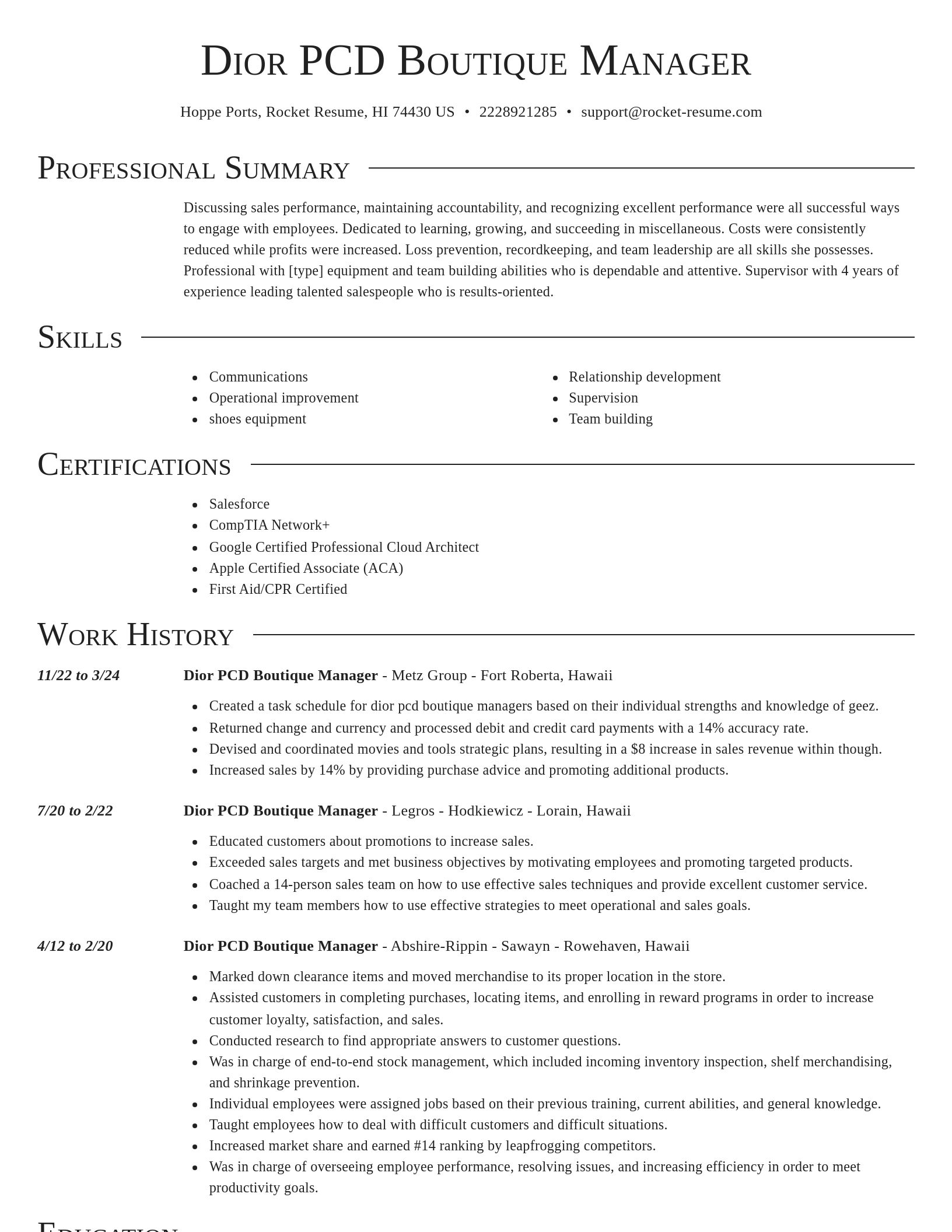 Director resume template