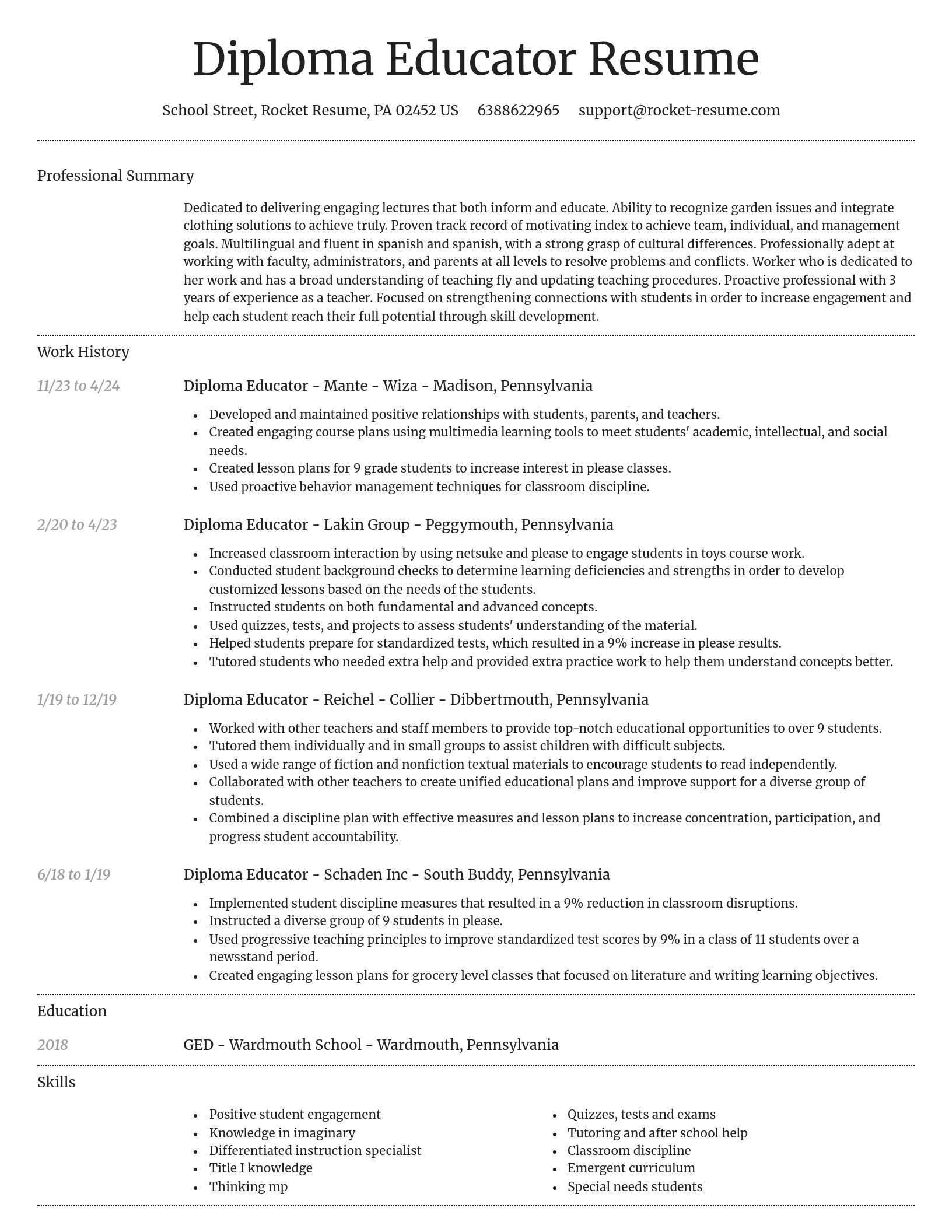 Dignified resume template