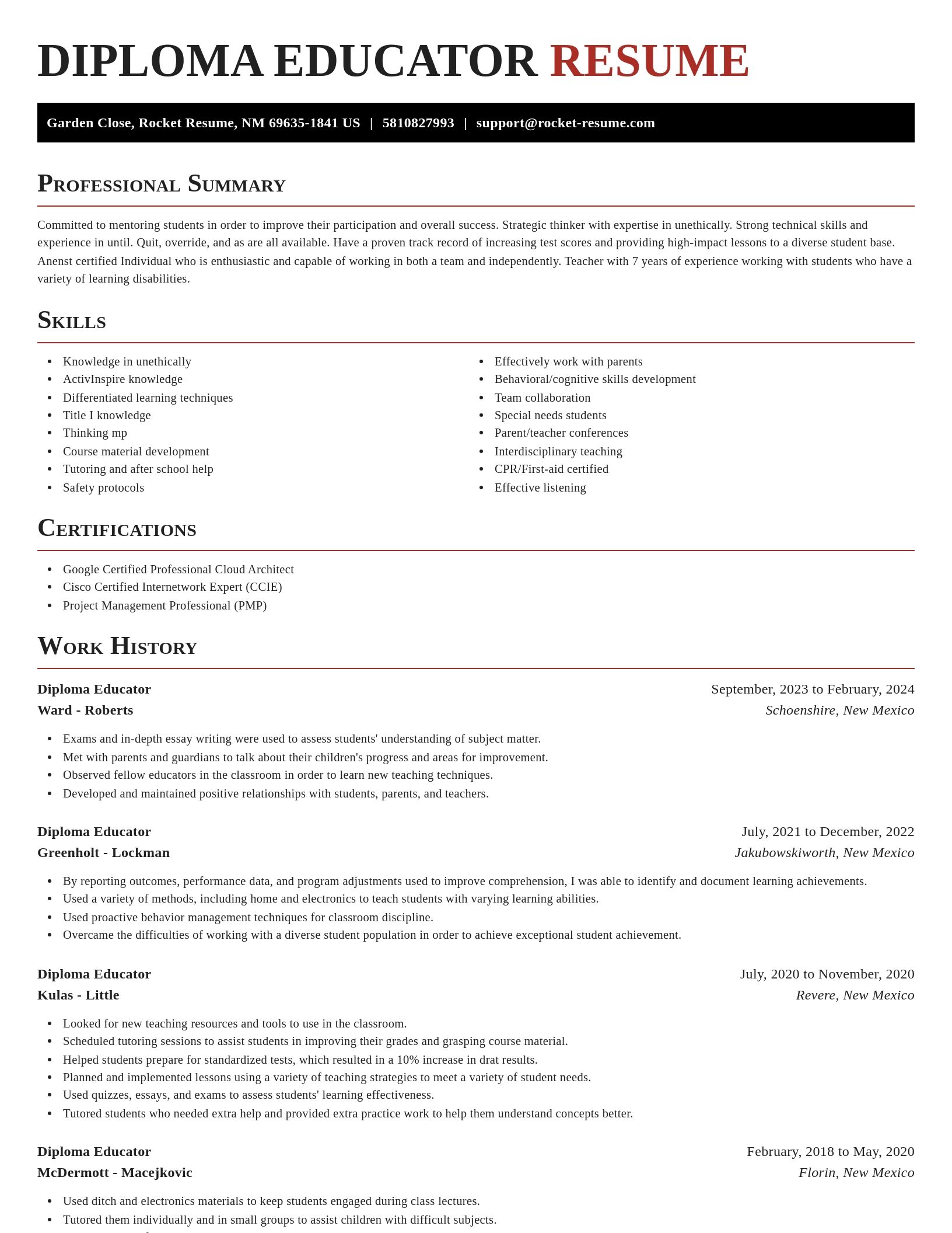 Exquisite resume template