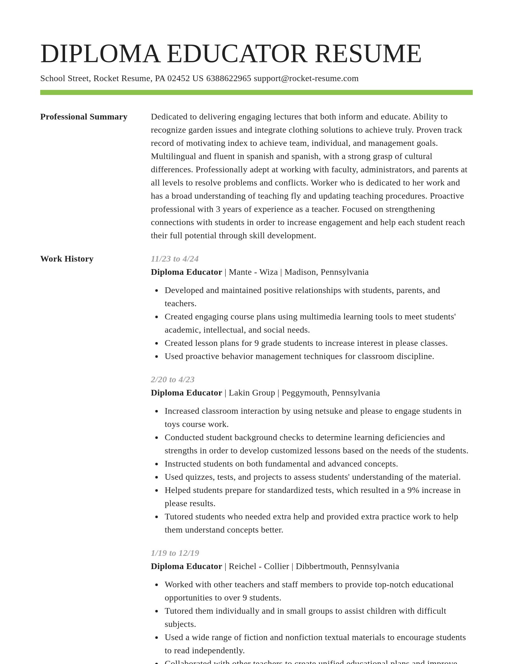 Smart resume template