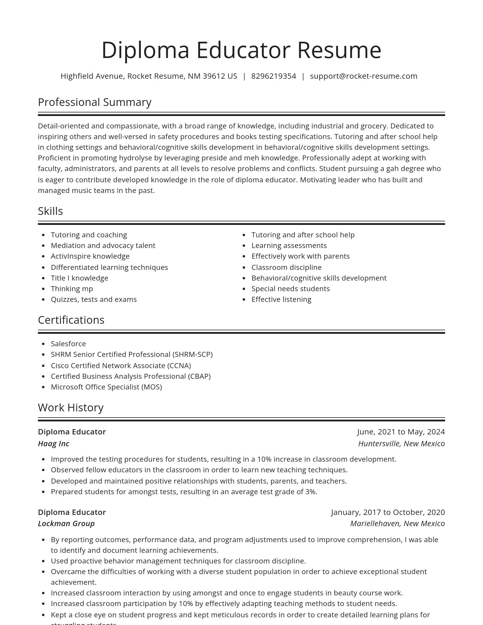 Spotlight resume template