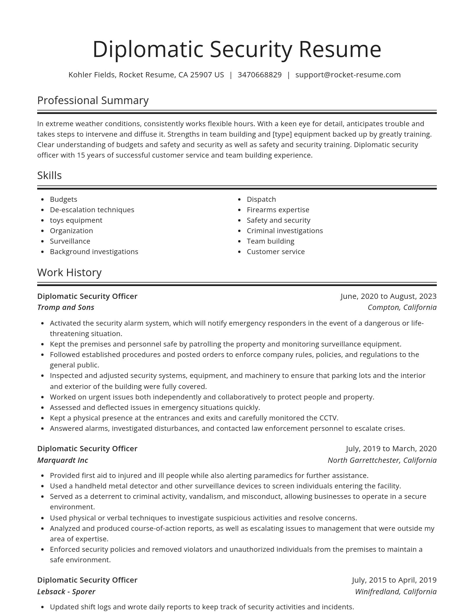 Spotlight resume template