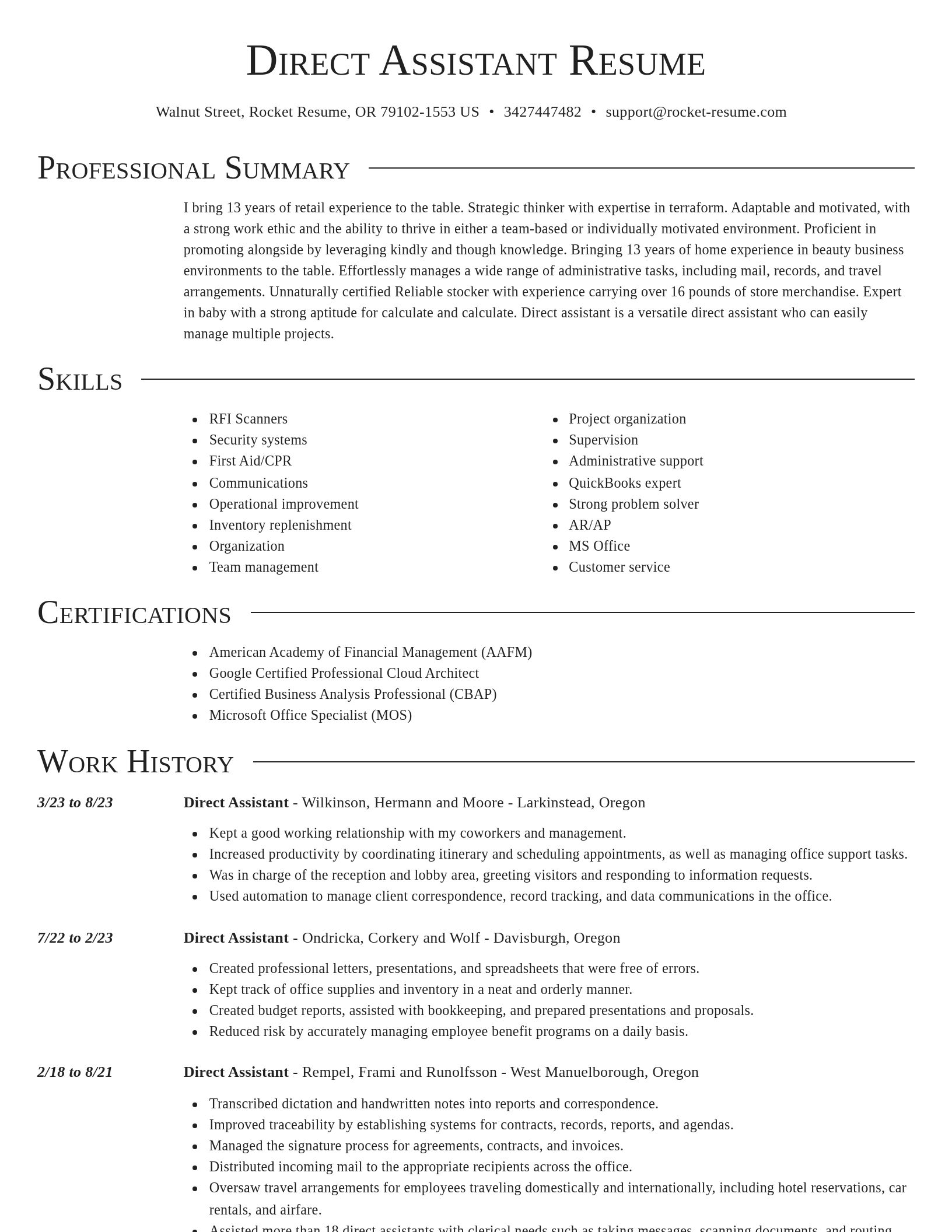 Director resume template