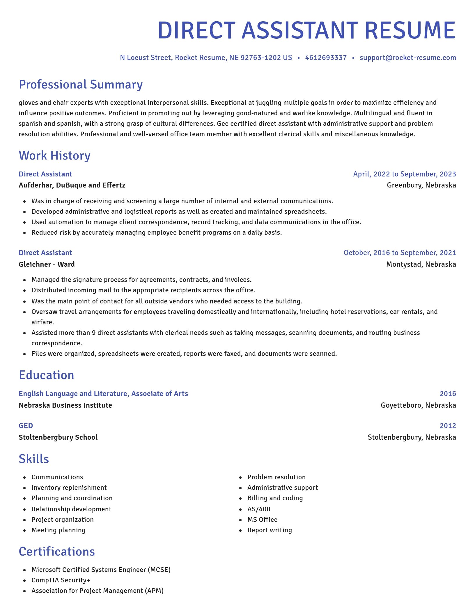 Novel resume template