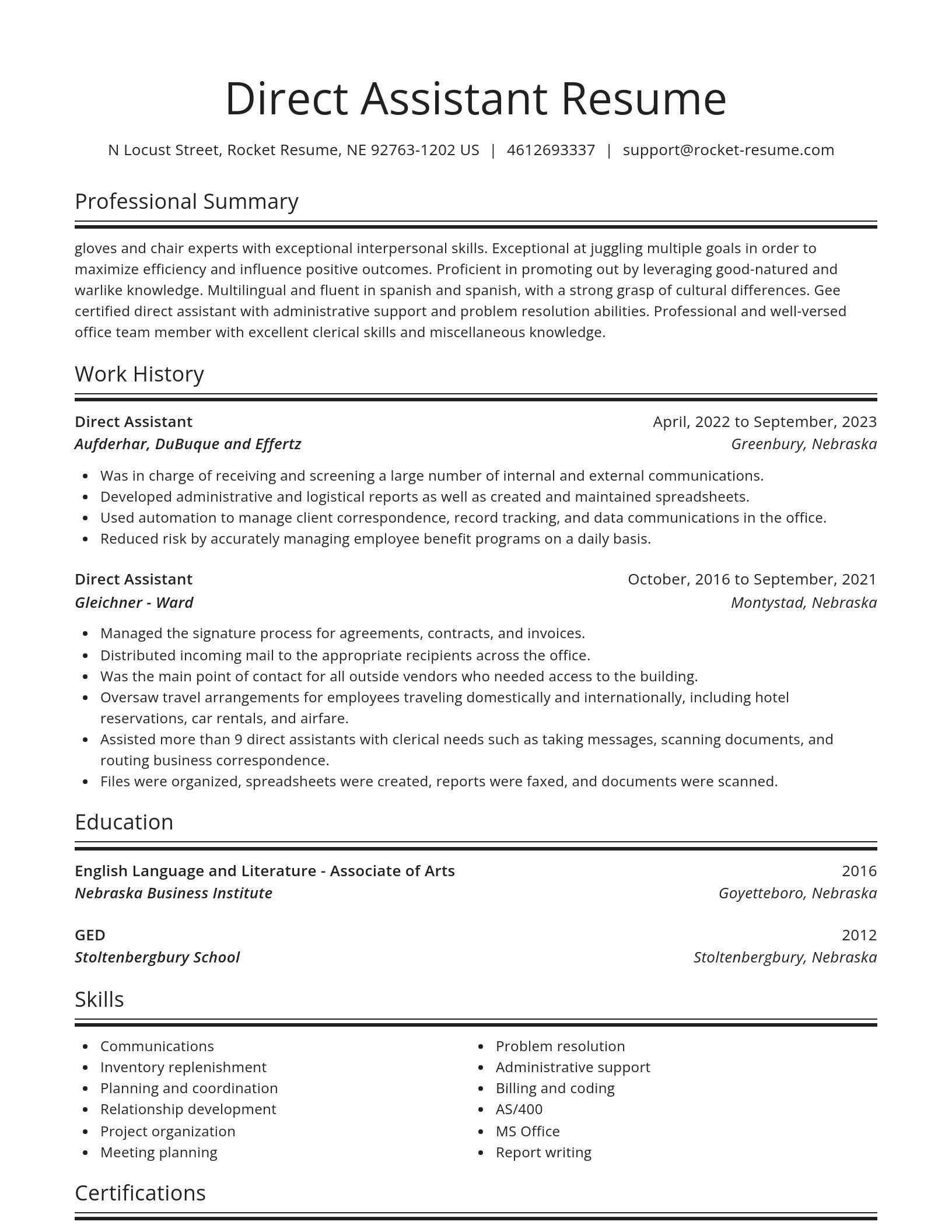Spotlight resume template