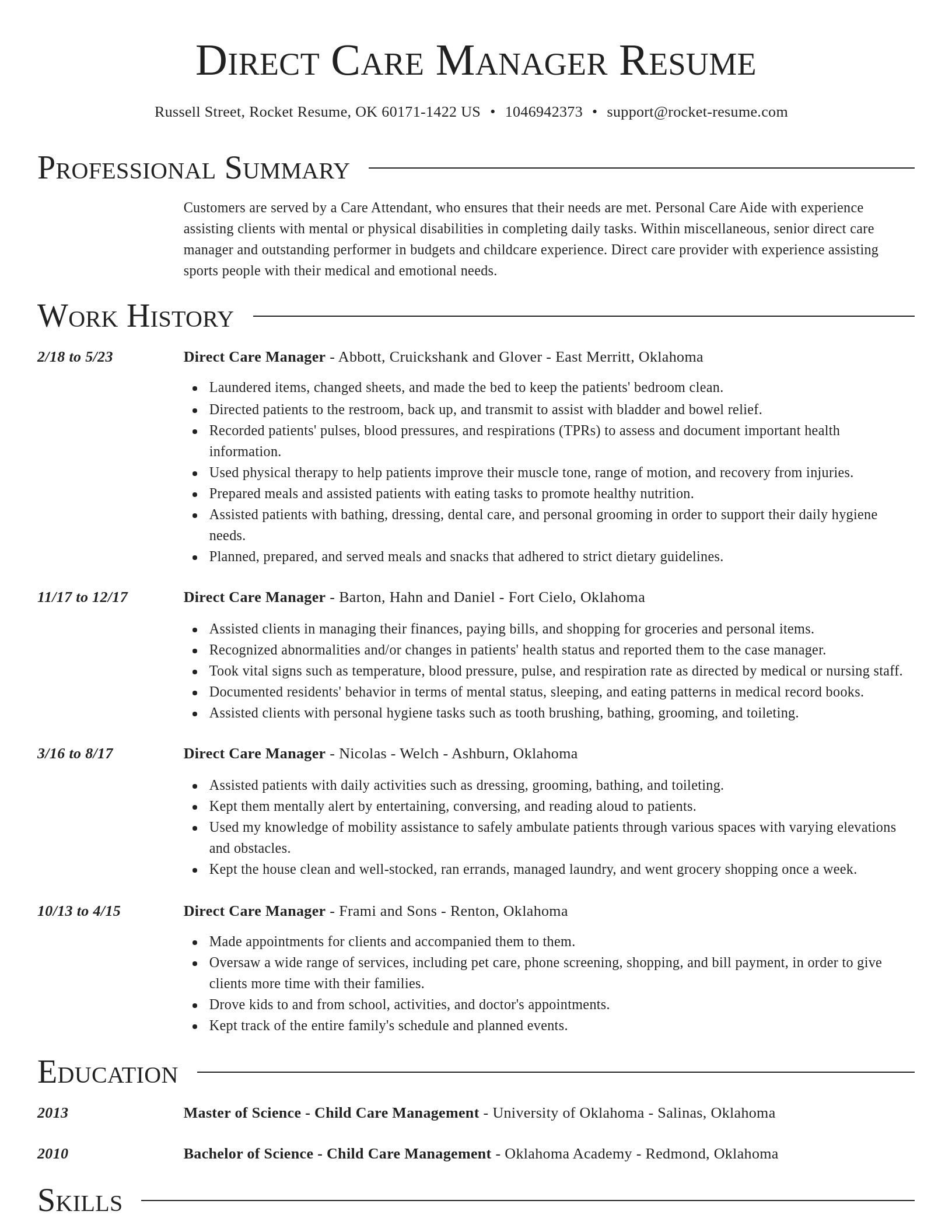 Director resume template