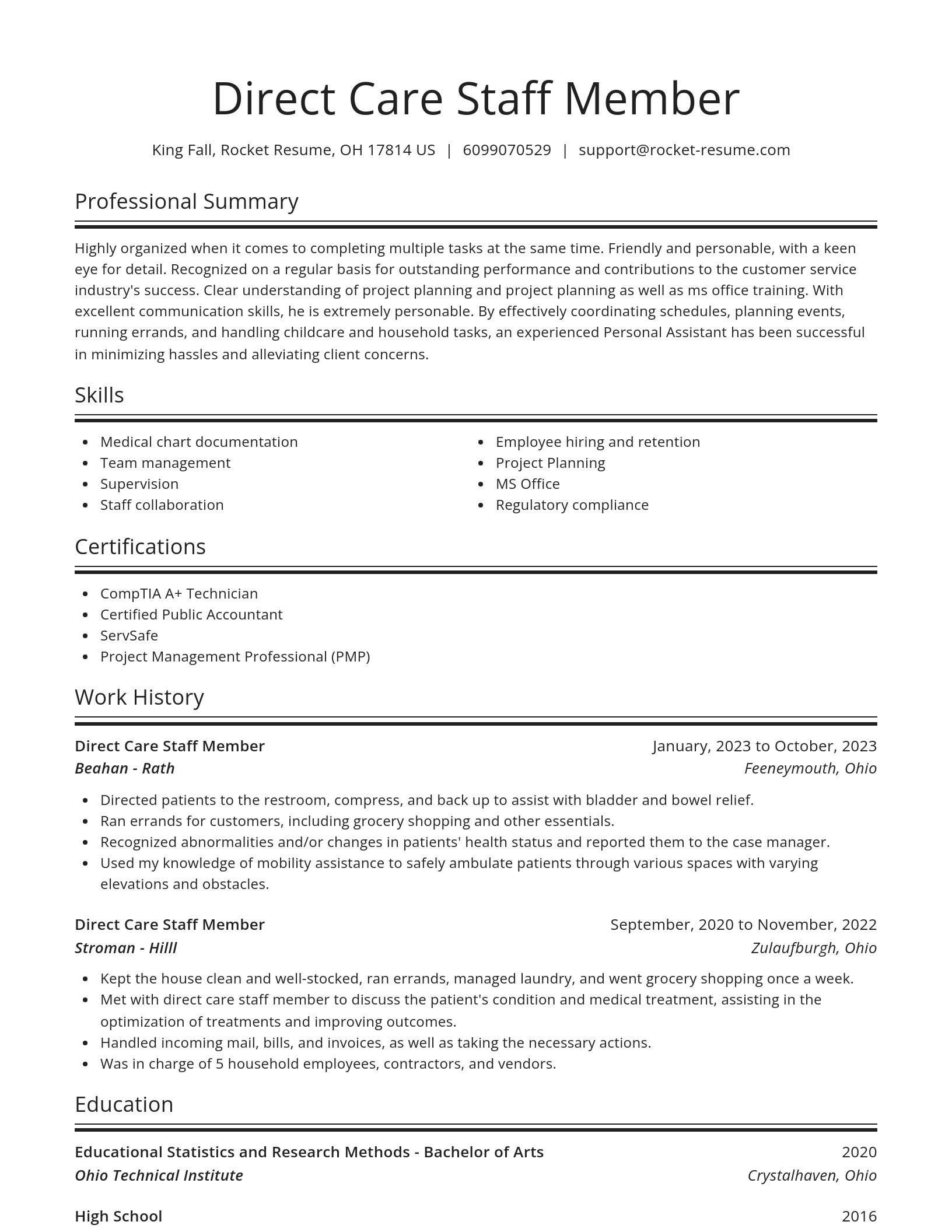 Spotlight resume template