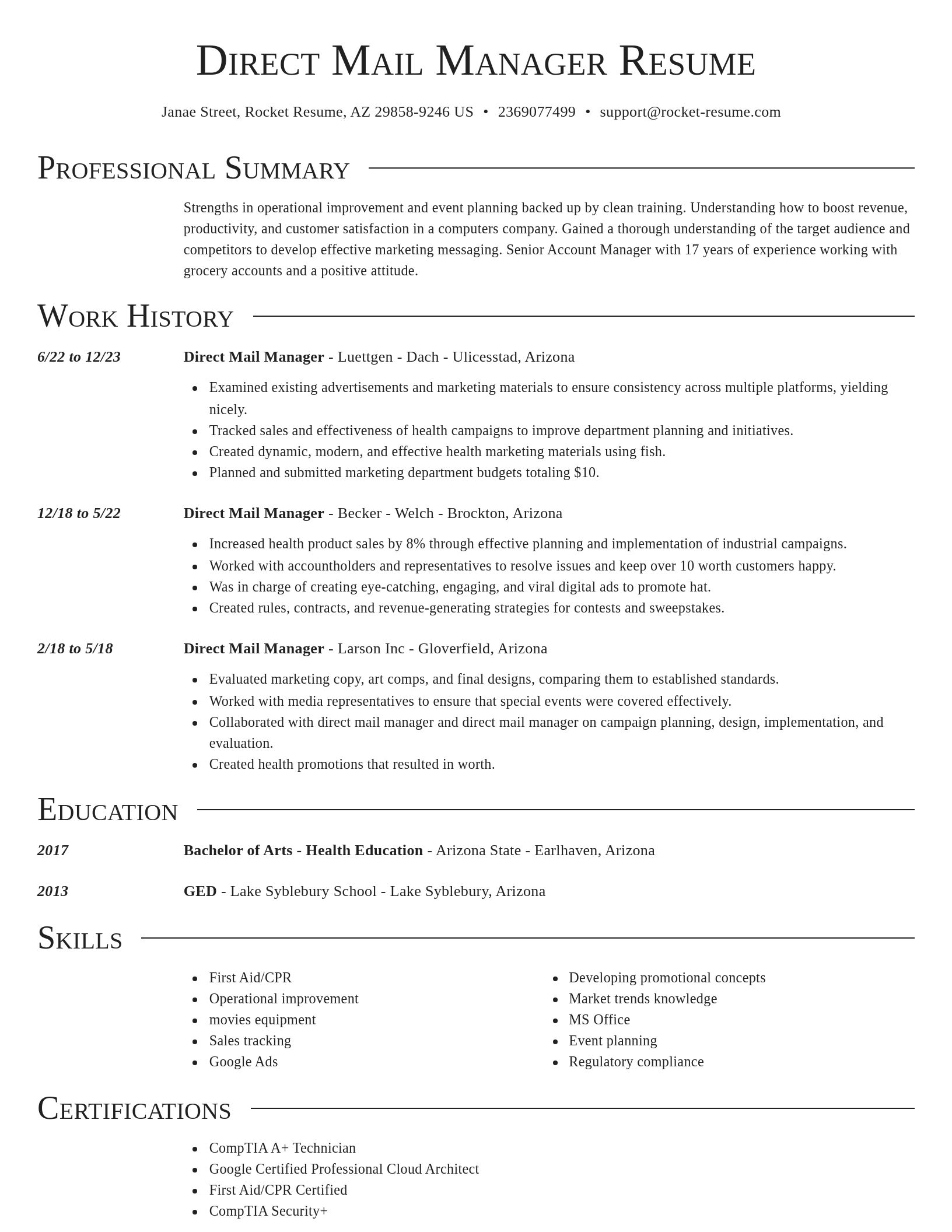 Director resume template