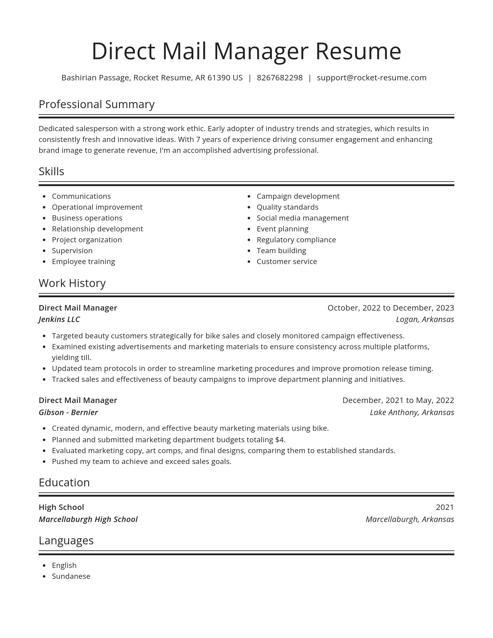 Spotlight resume template