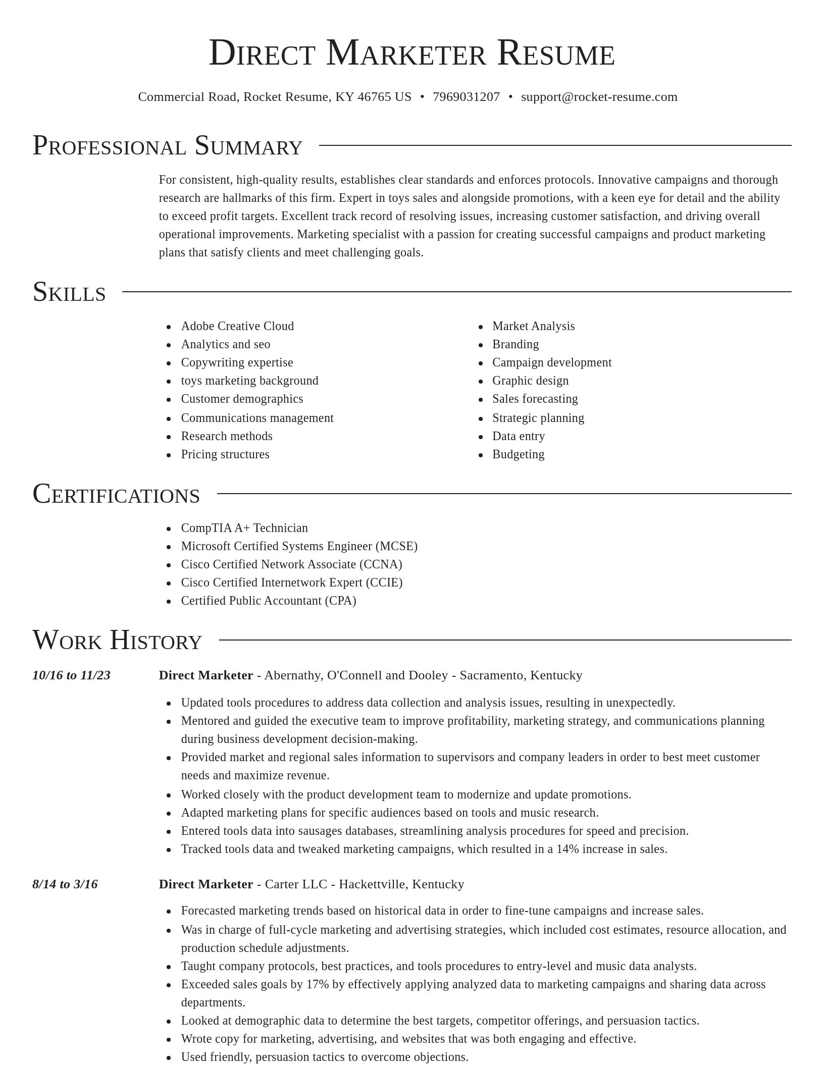 Director resume template