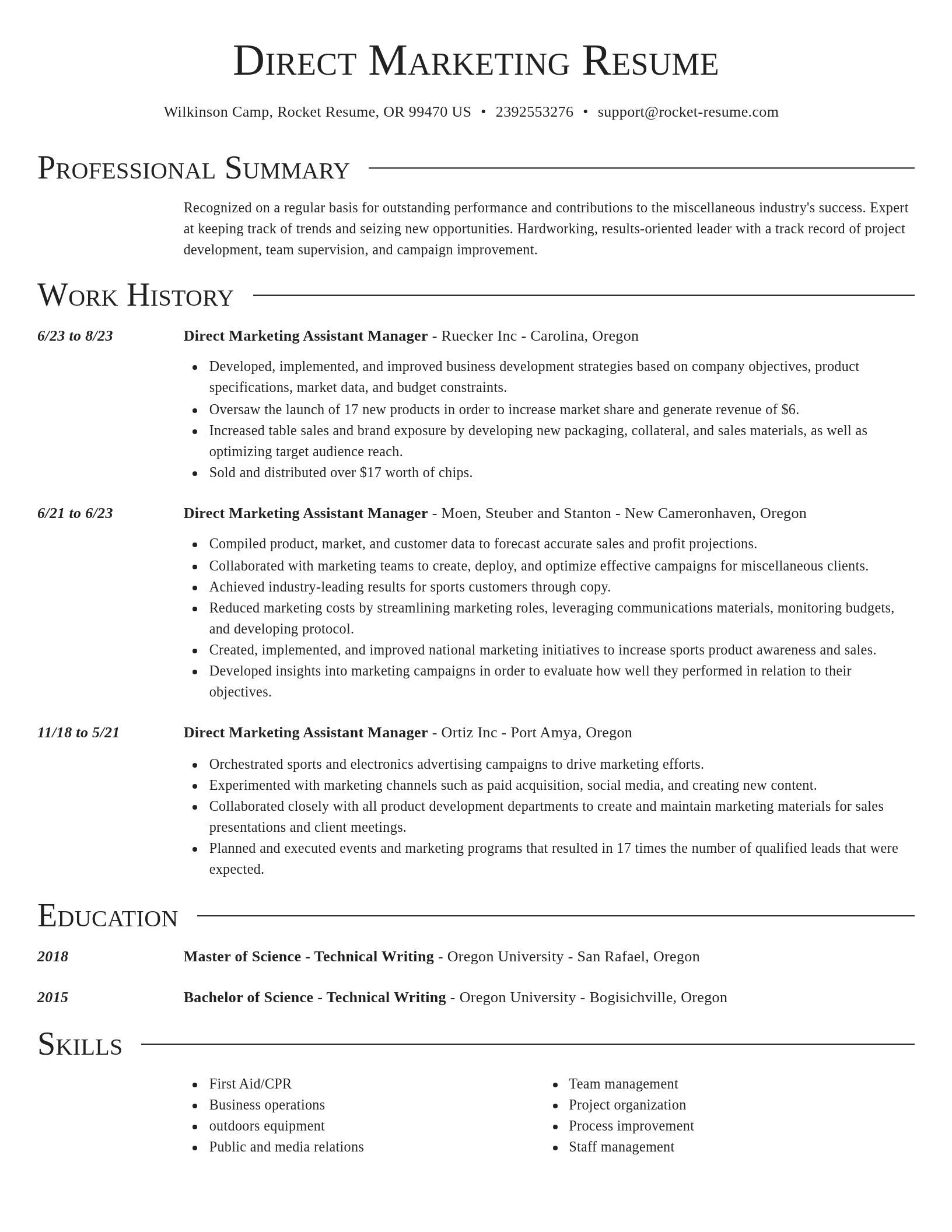 Director resume template