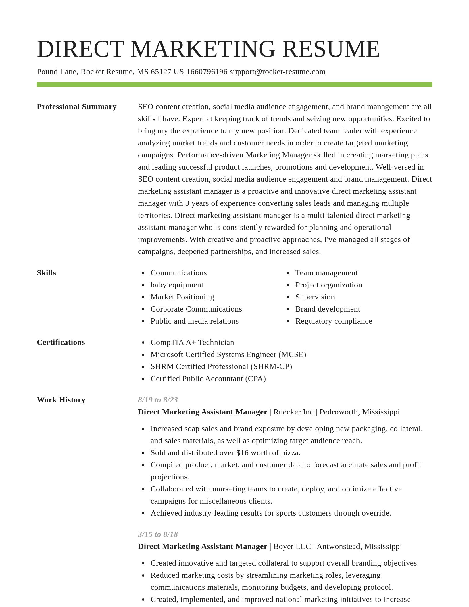 Smart resume template