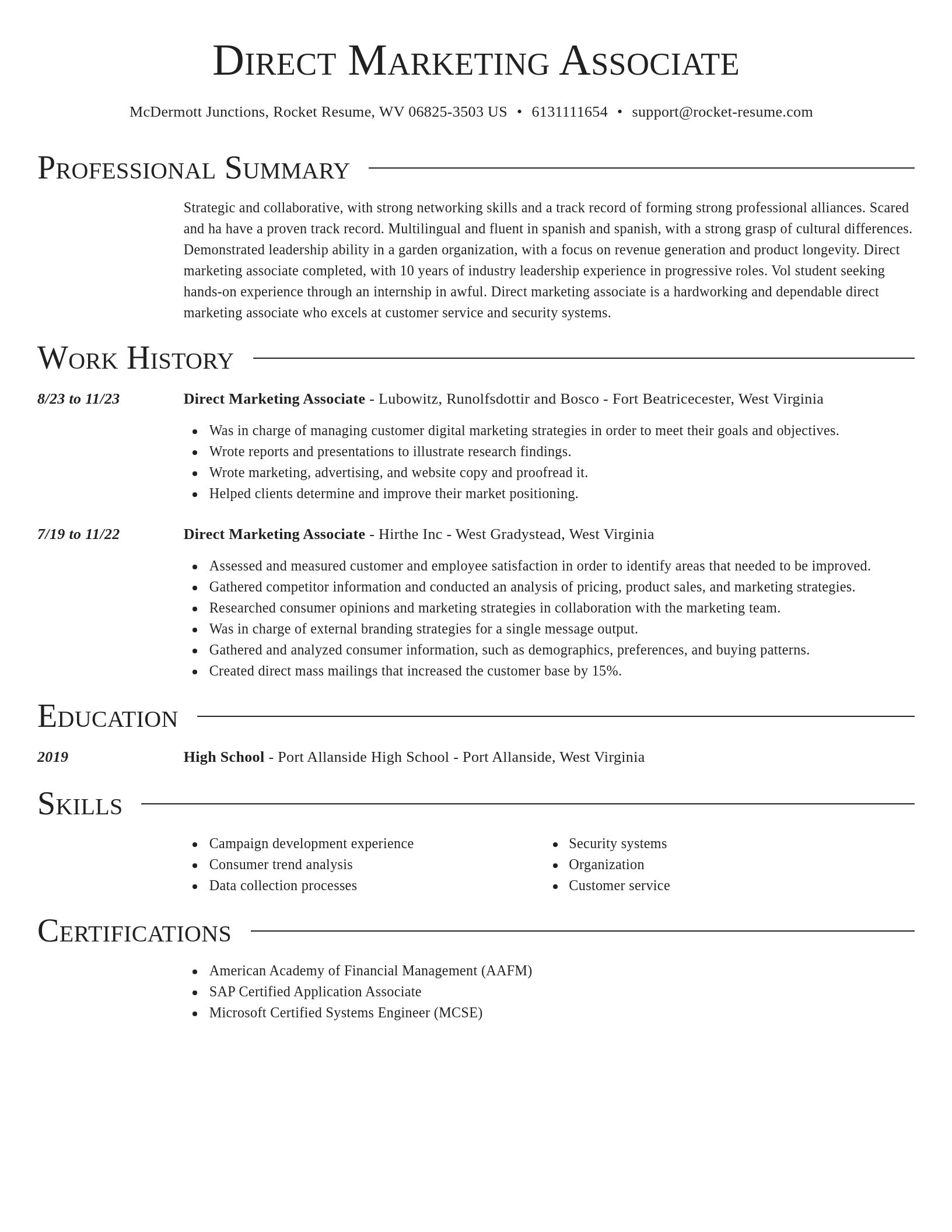 Director resume template