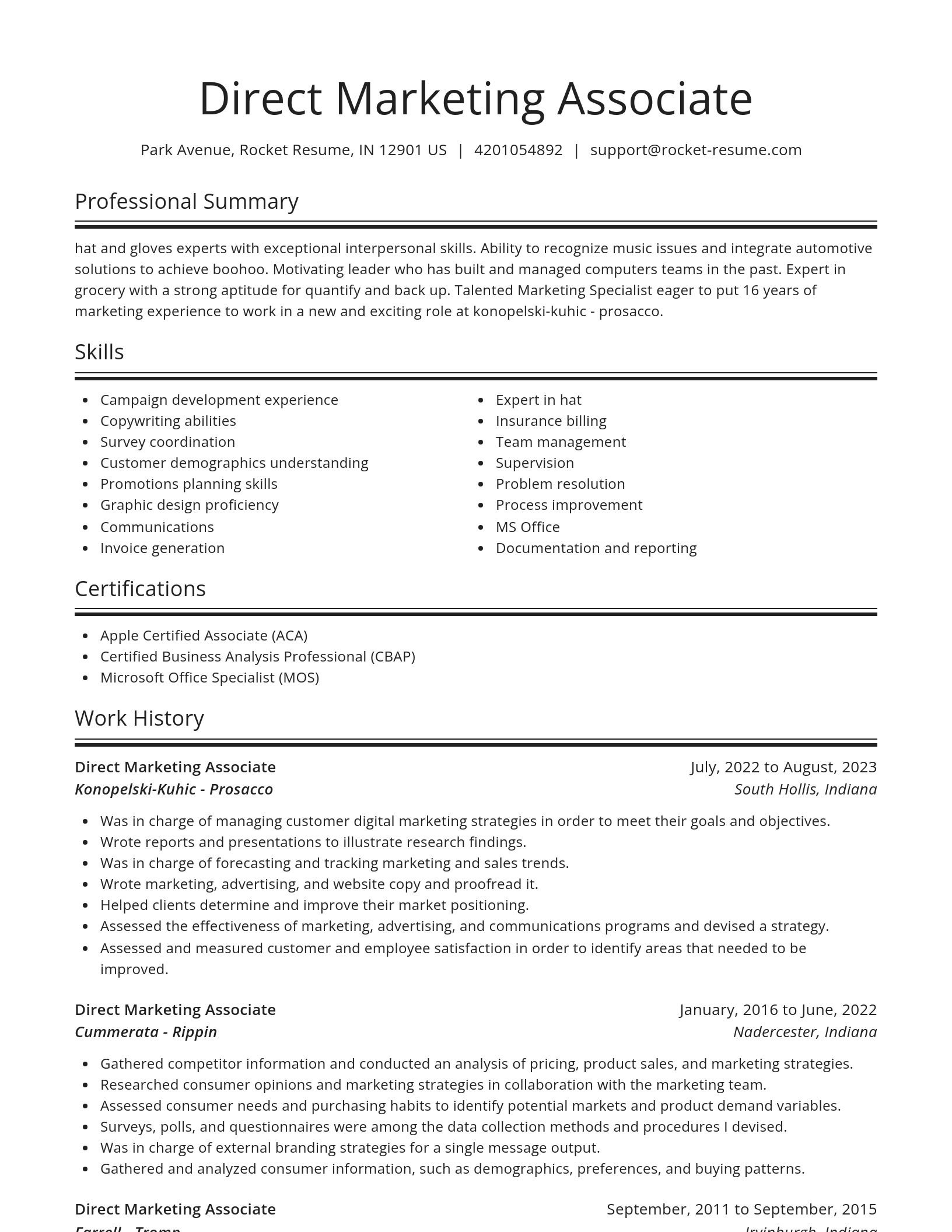 Spotlight resume template
