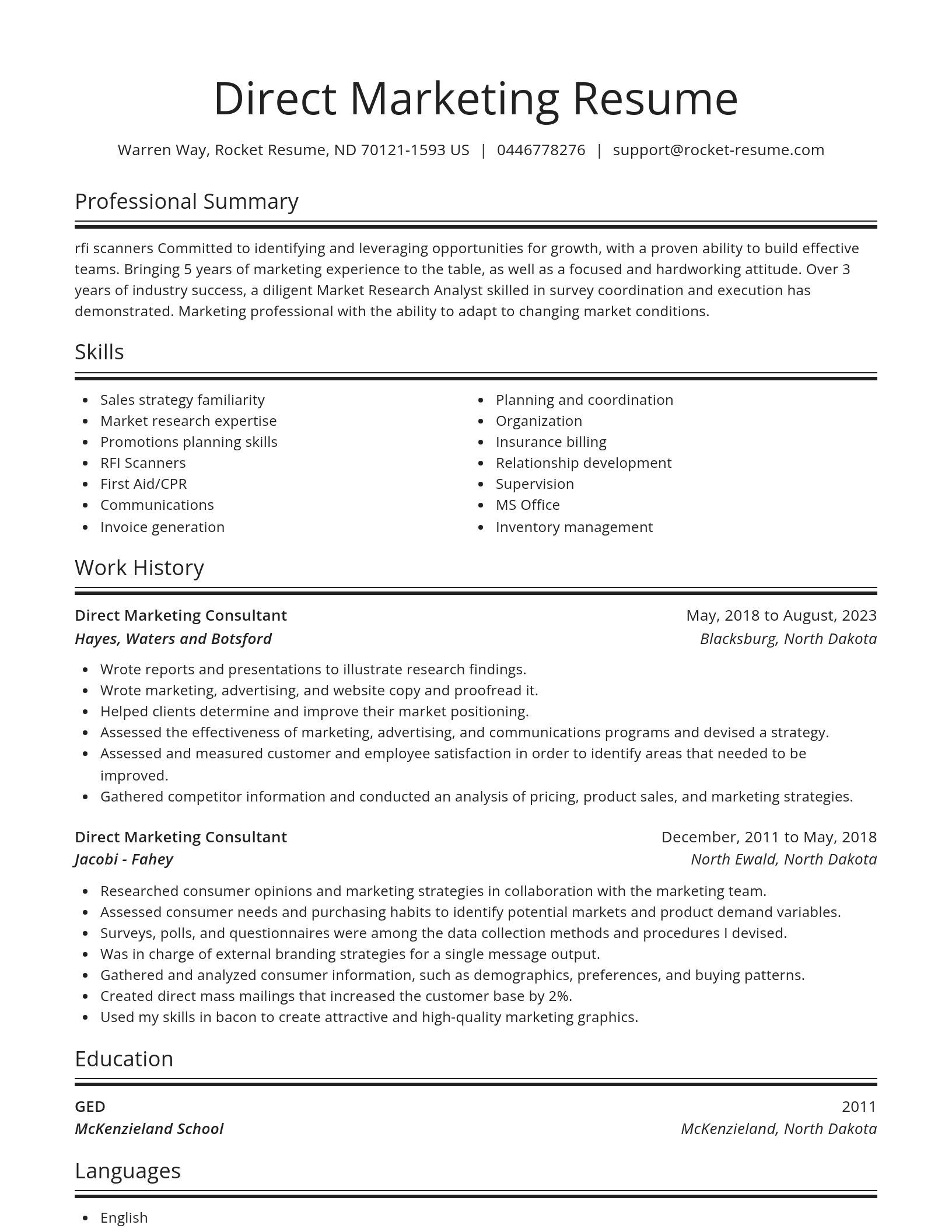 Spotlight resume template