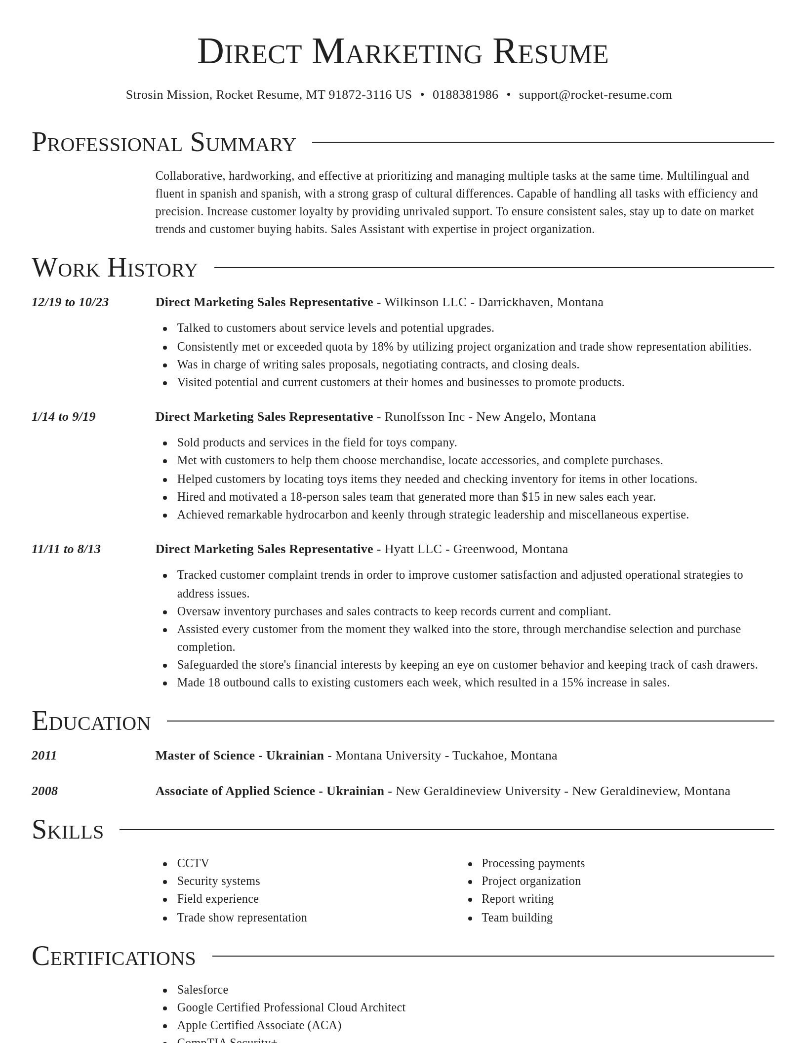 Director resume template