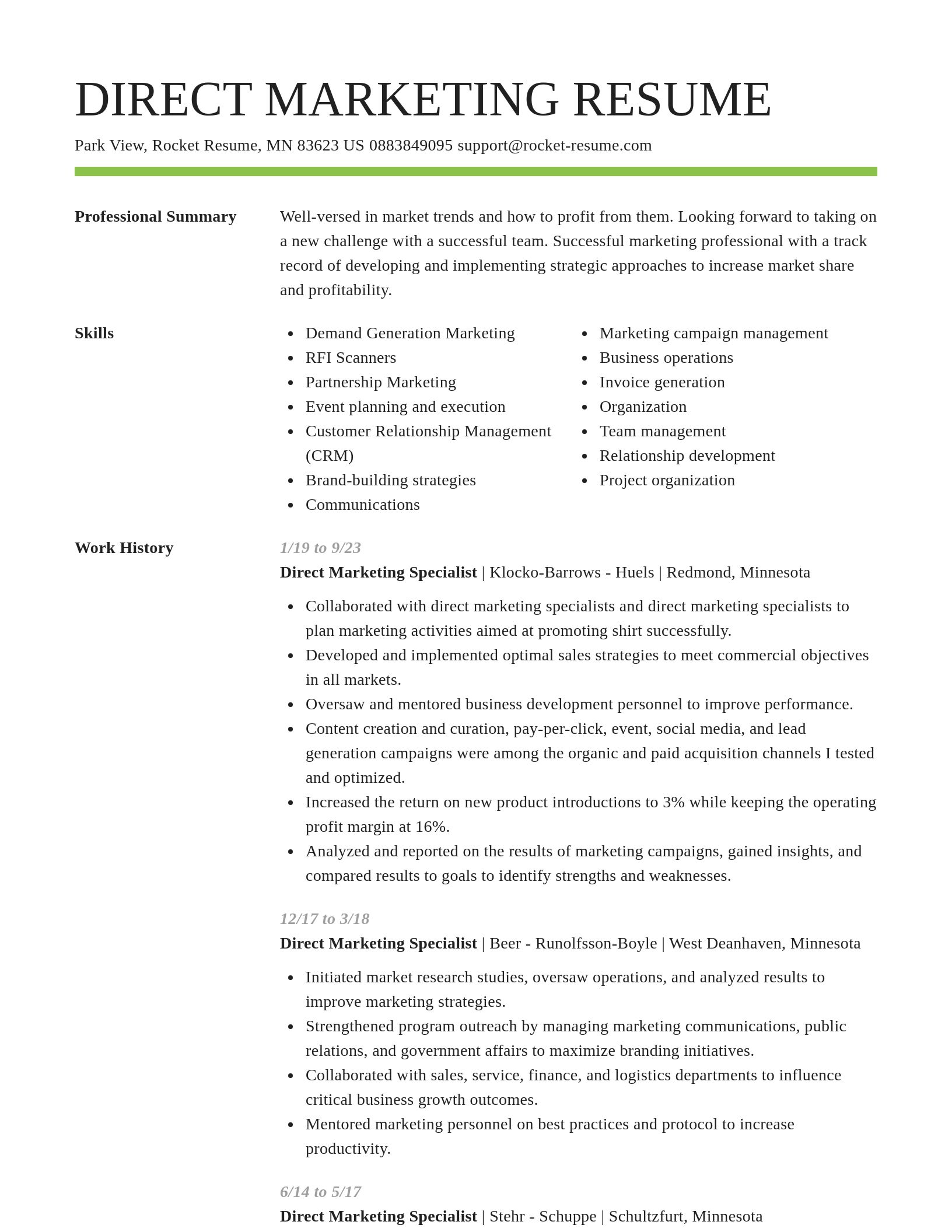 Smart resume template
