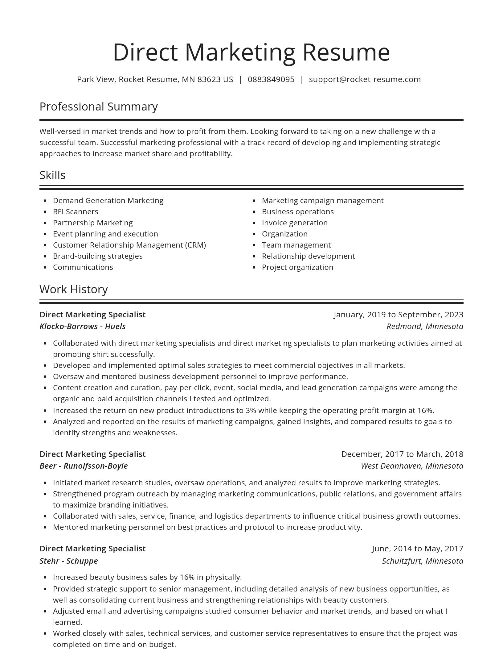 Spotlight resume template