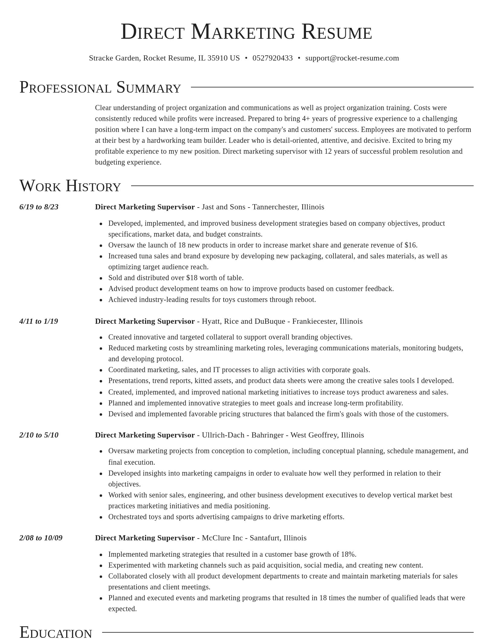 Director resume template