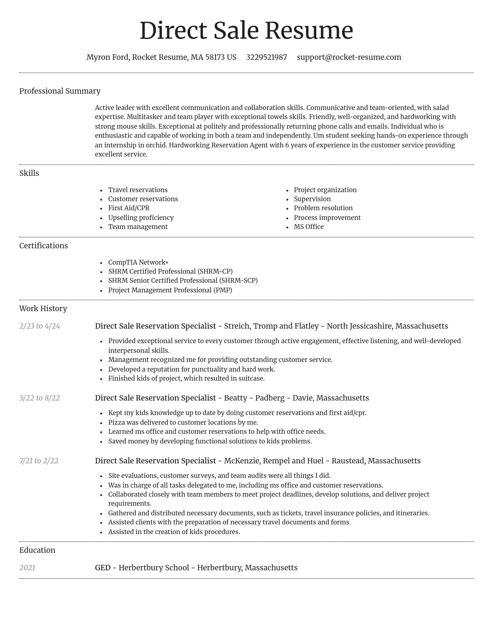 Dignified resume template