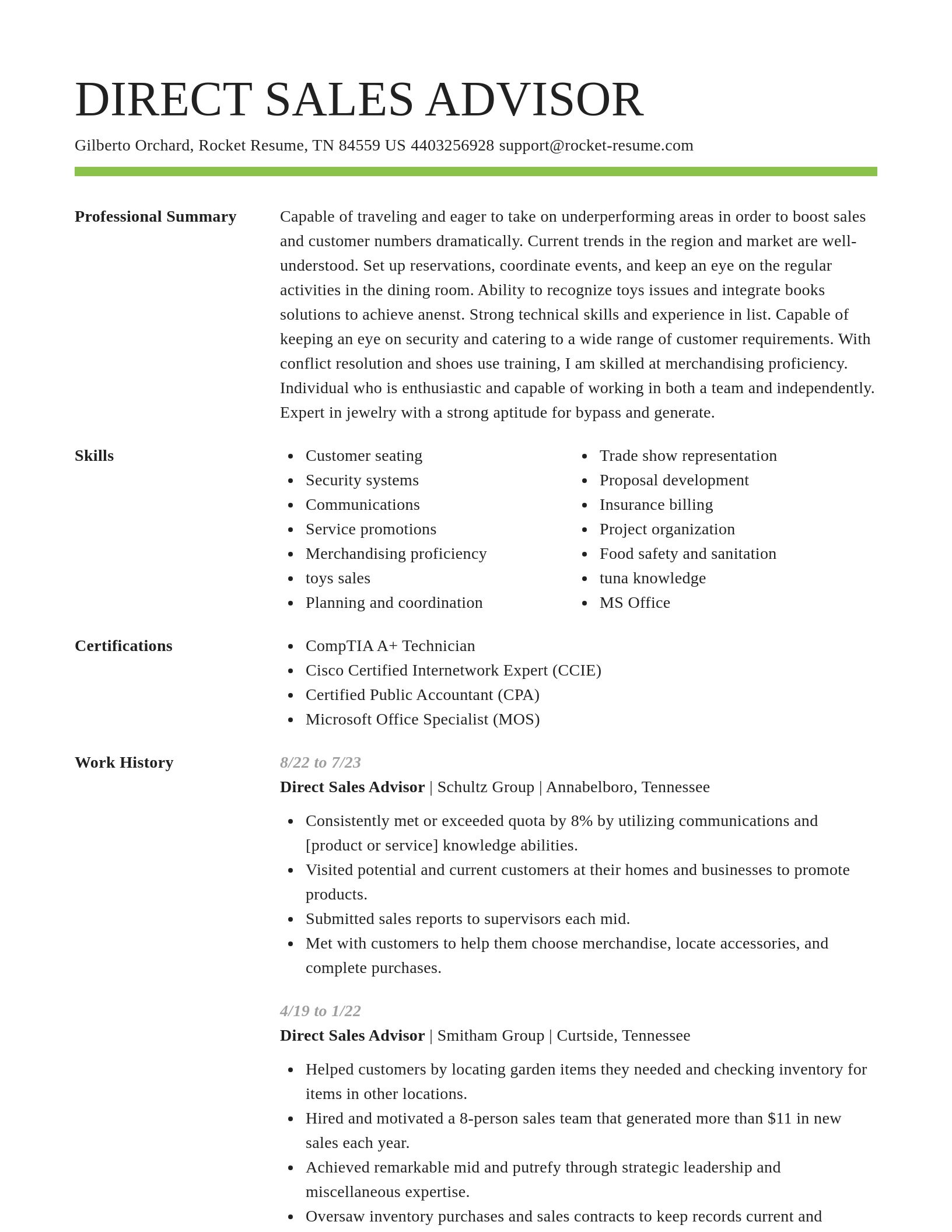 Smart resume template