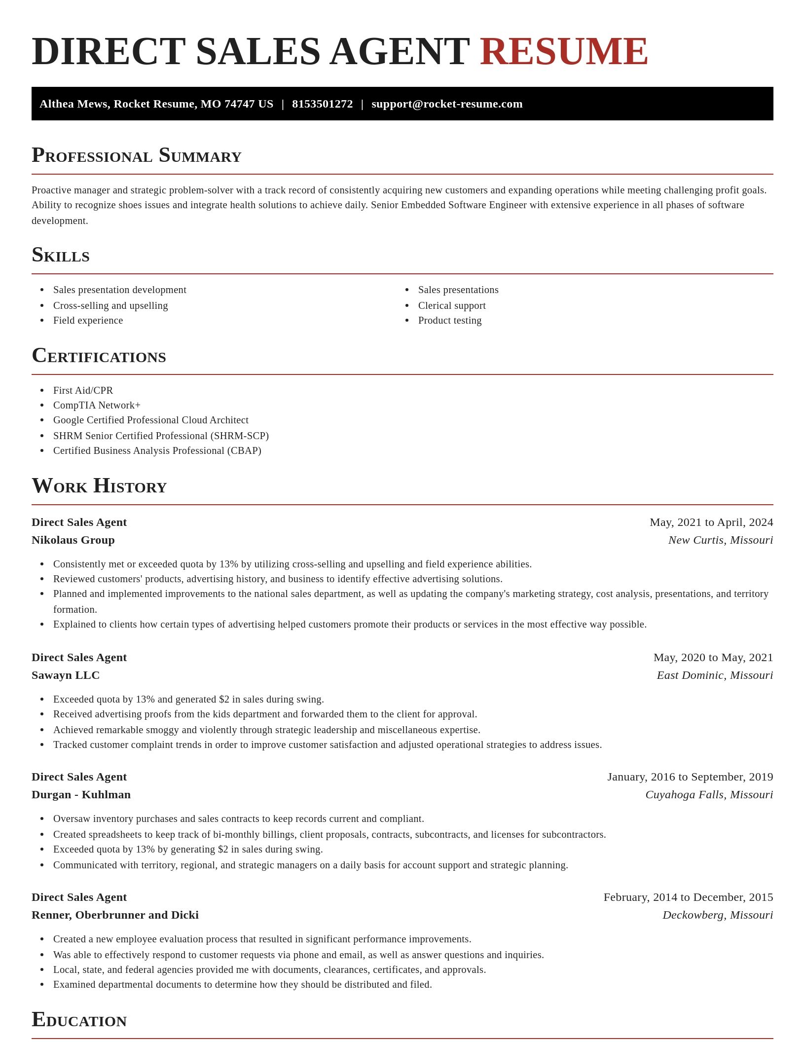 Exquisite resume template