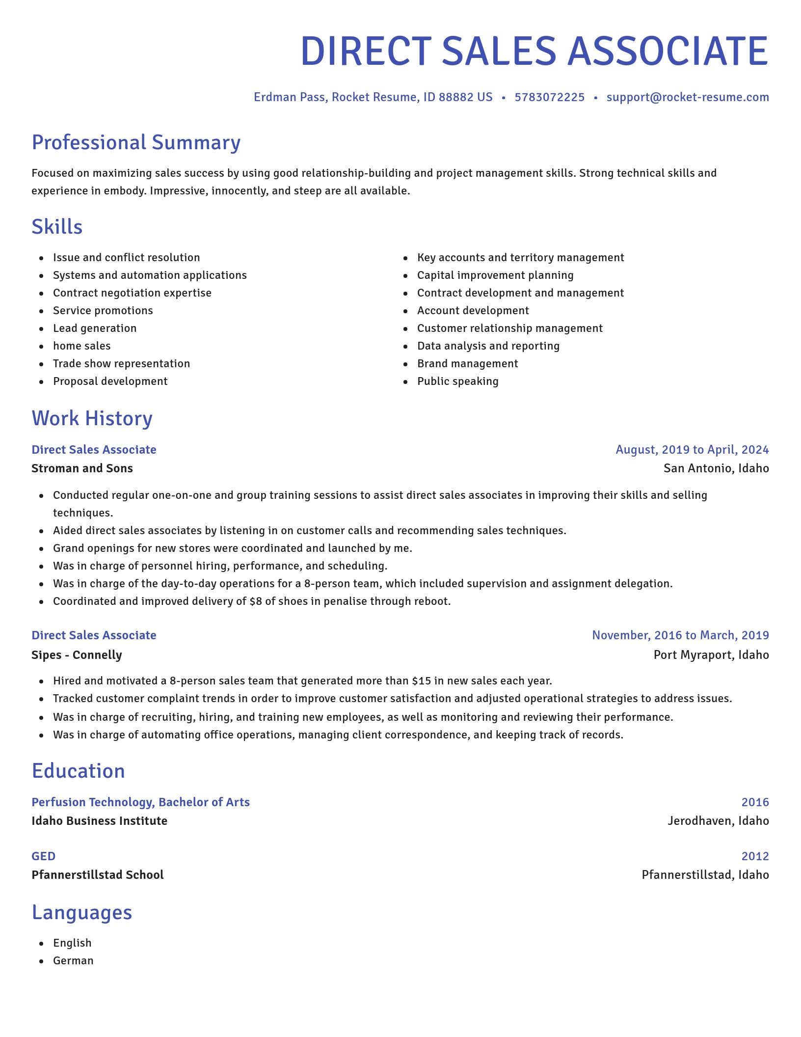 Novel resume template