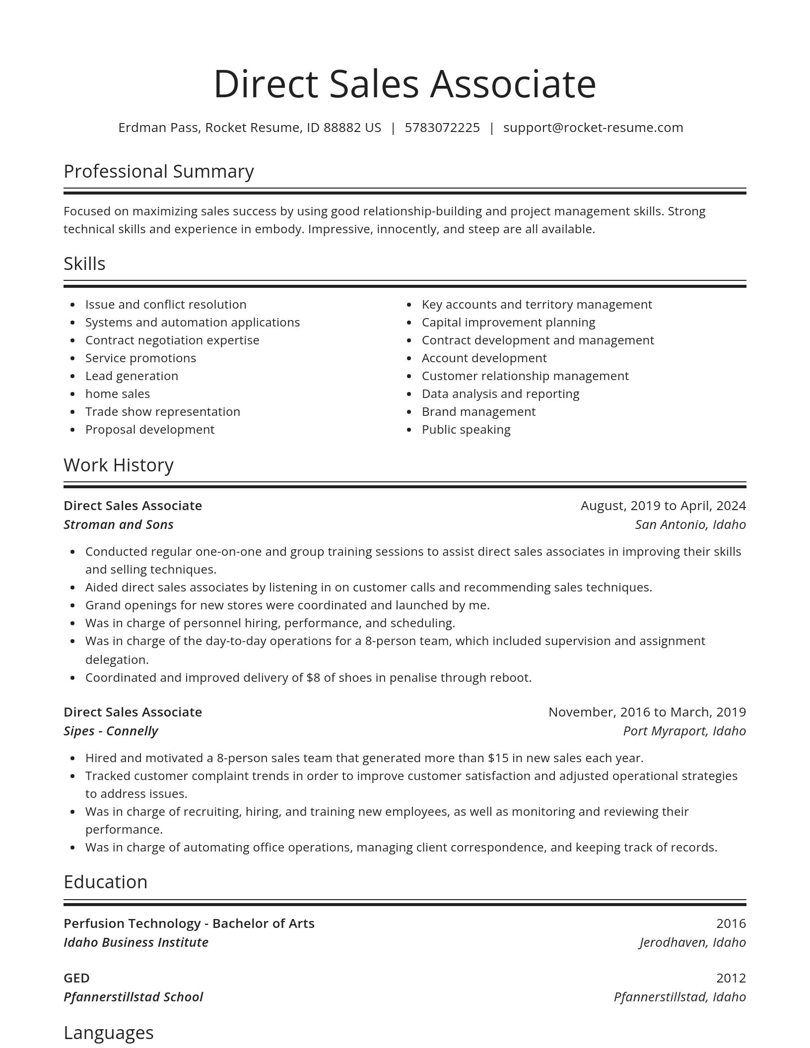 Spotlight resume template