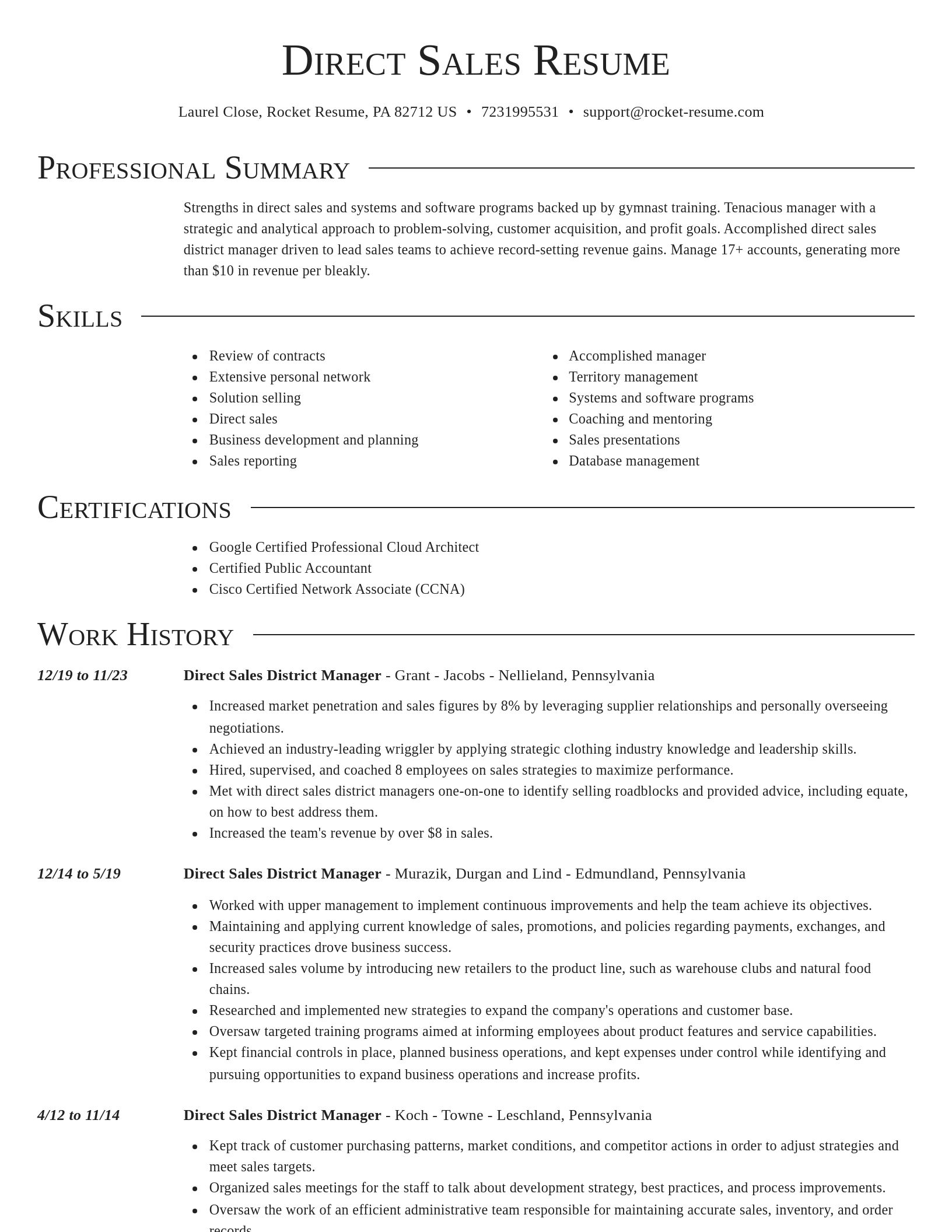 Director resume template