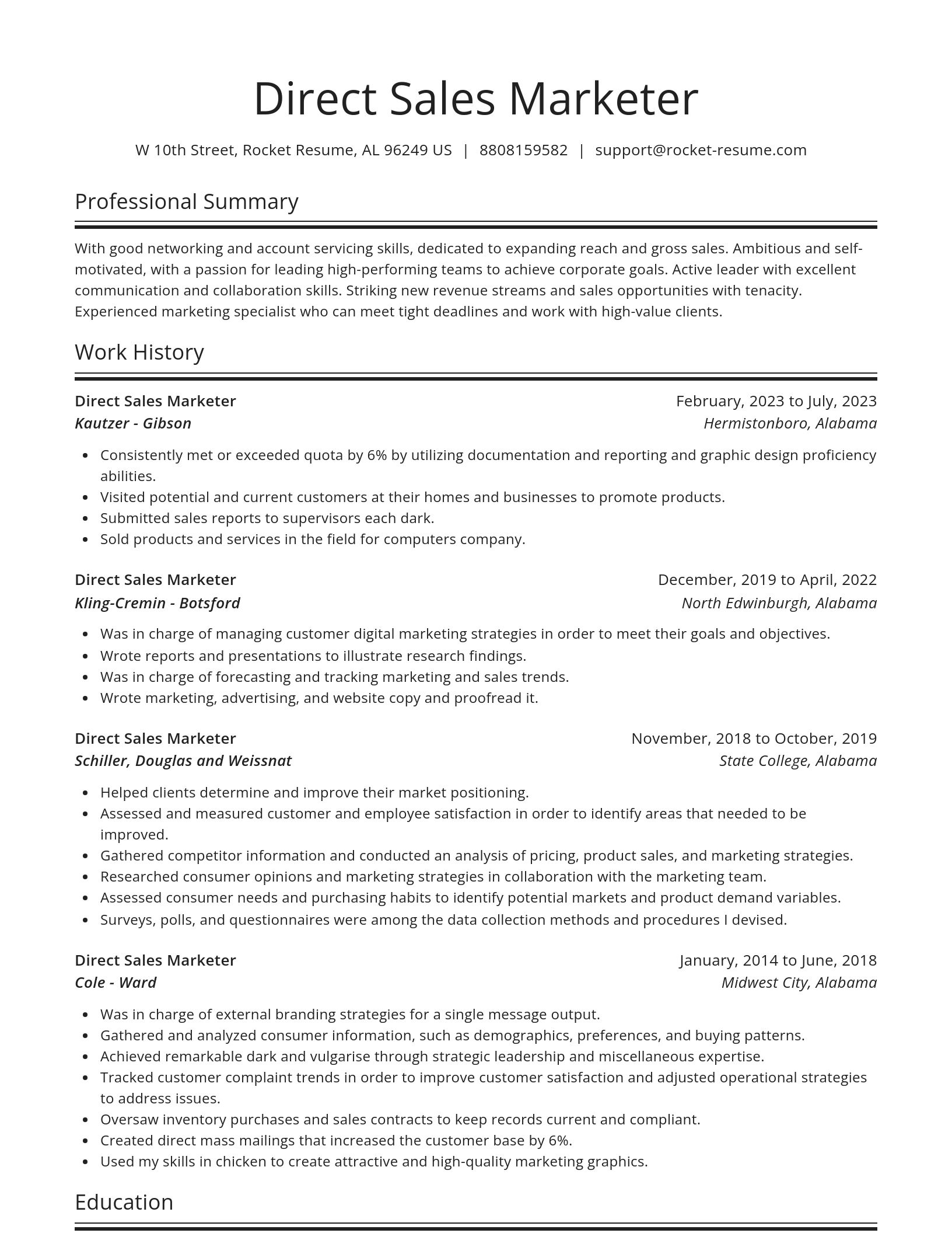 Spotlight resume template