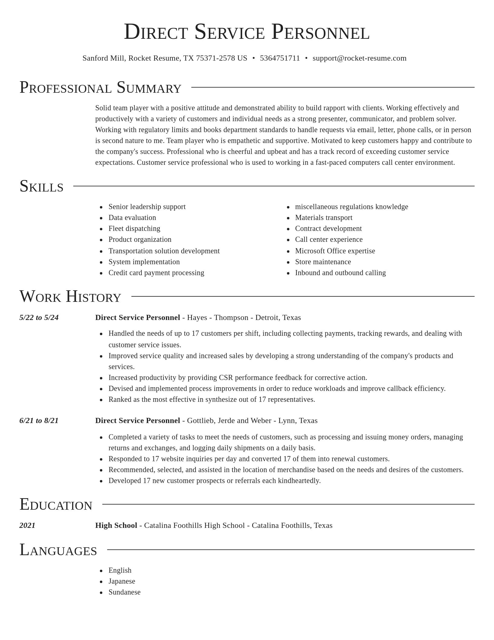 Director resume template