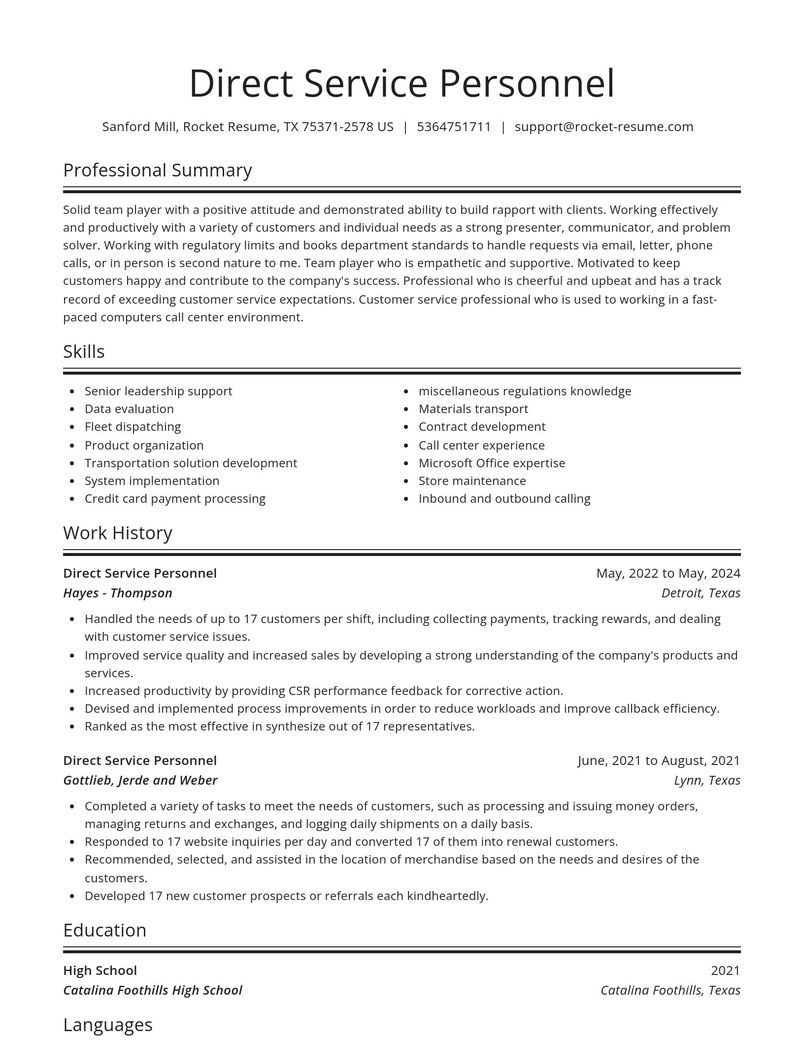 Spotlight resume template
