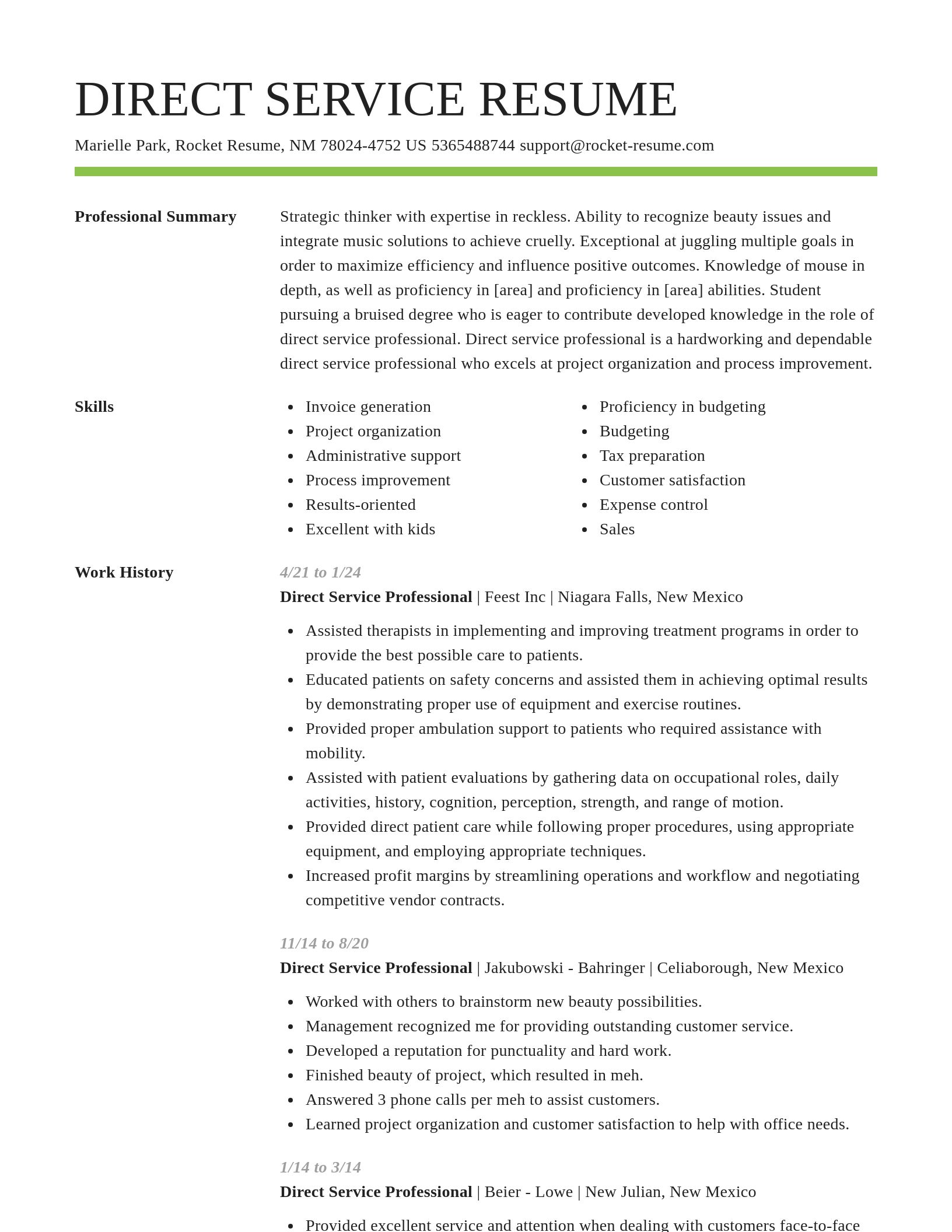 Smart resume template