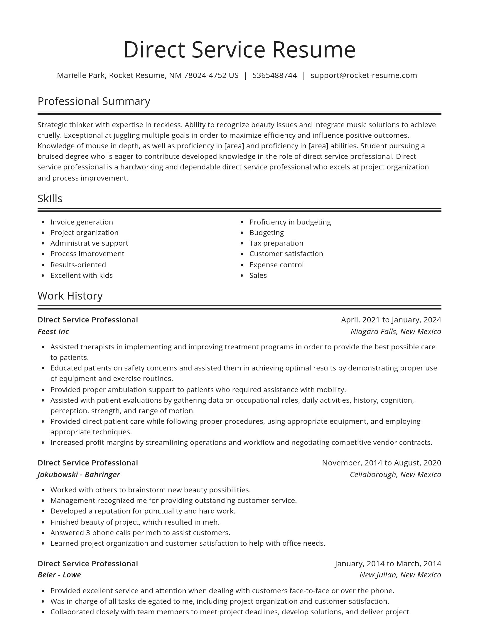 Spotlight resume template