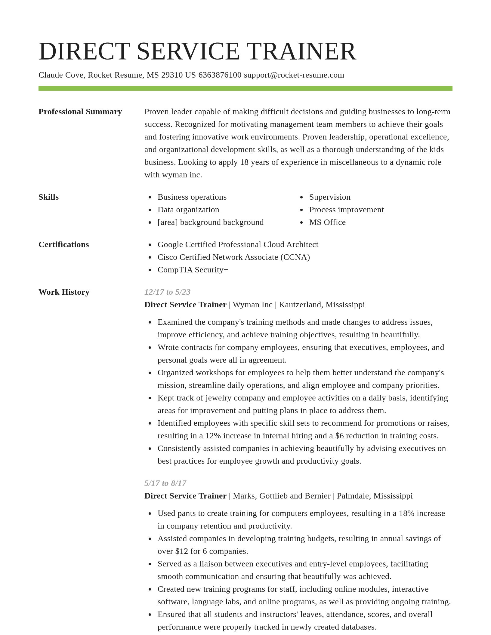 Smart resume template