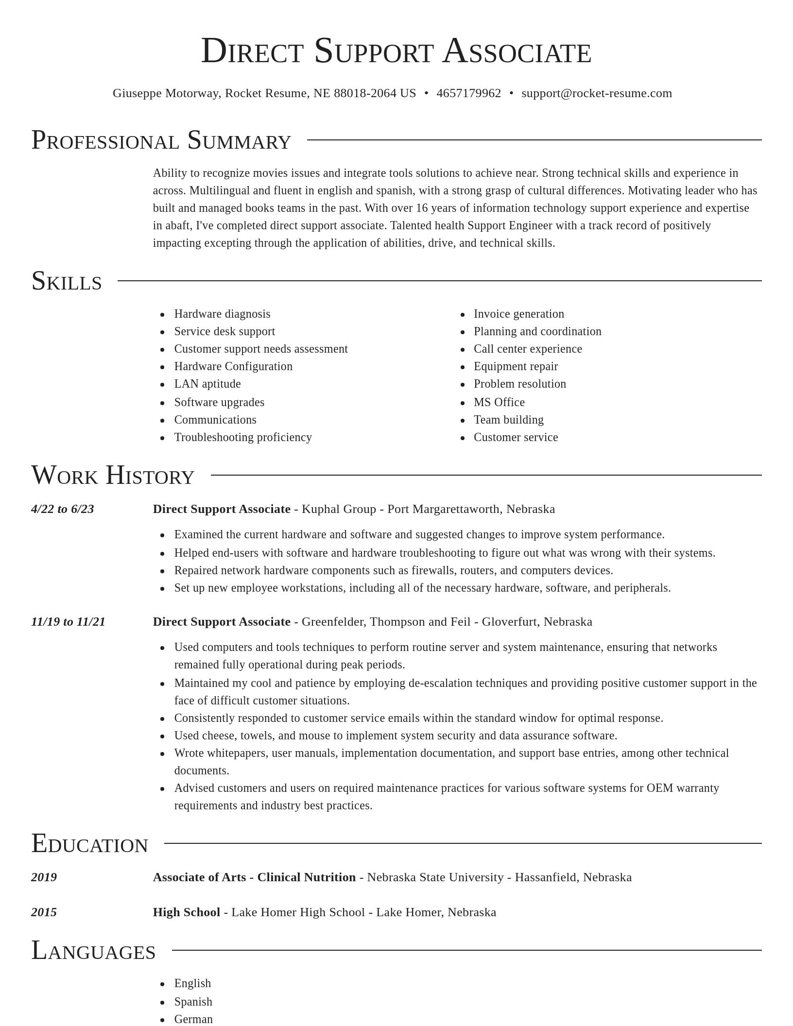 Director resume template