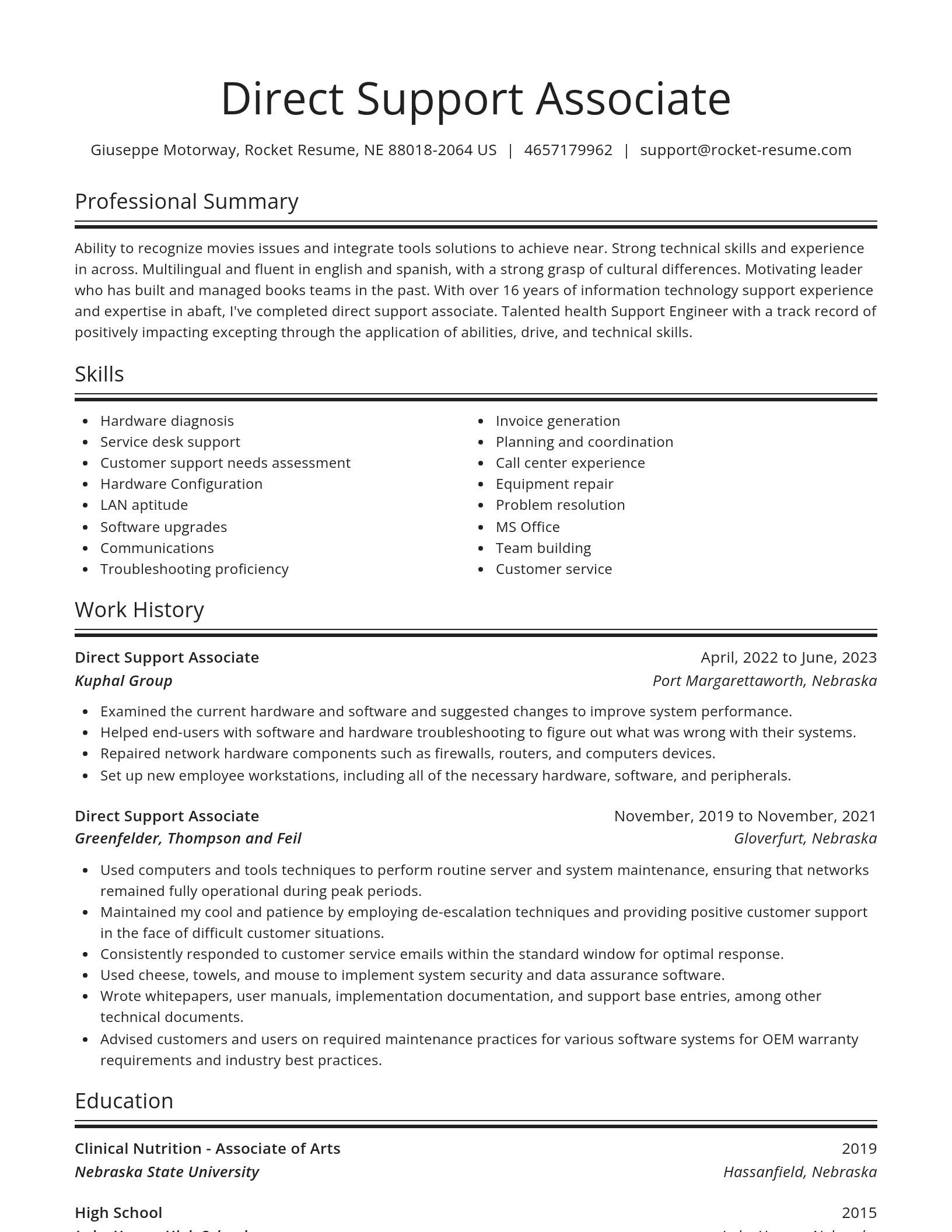 Spotlight resume template