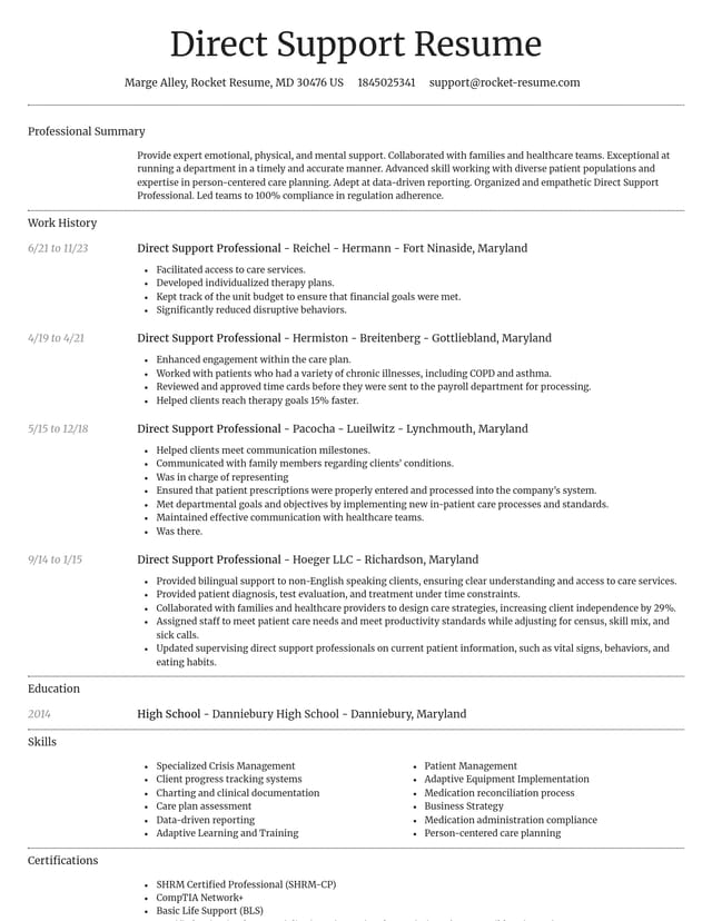 Dignified resume template