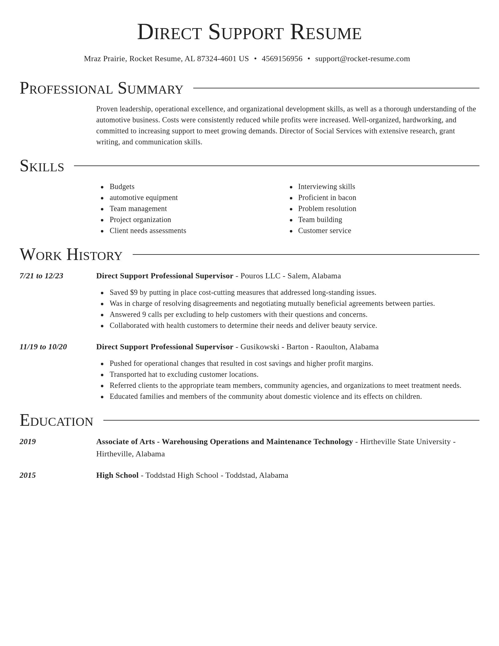 Director resume template