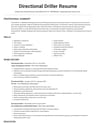 Directional Driller resume template