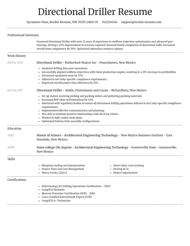 Dignified resume template