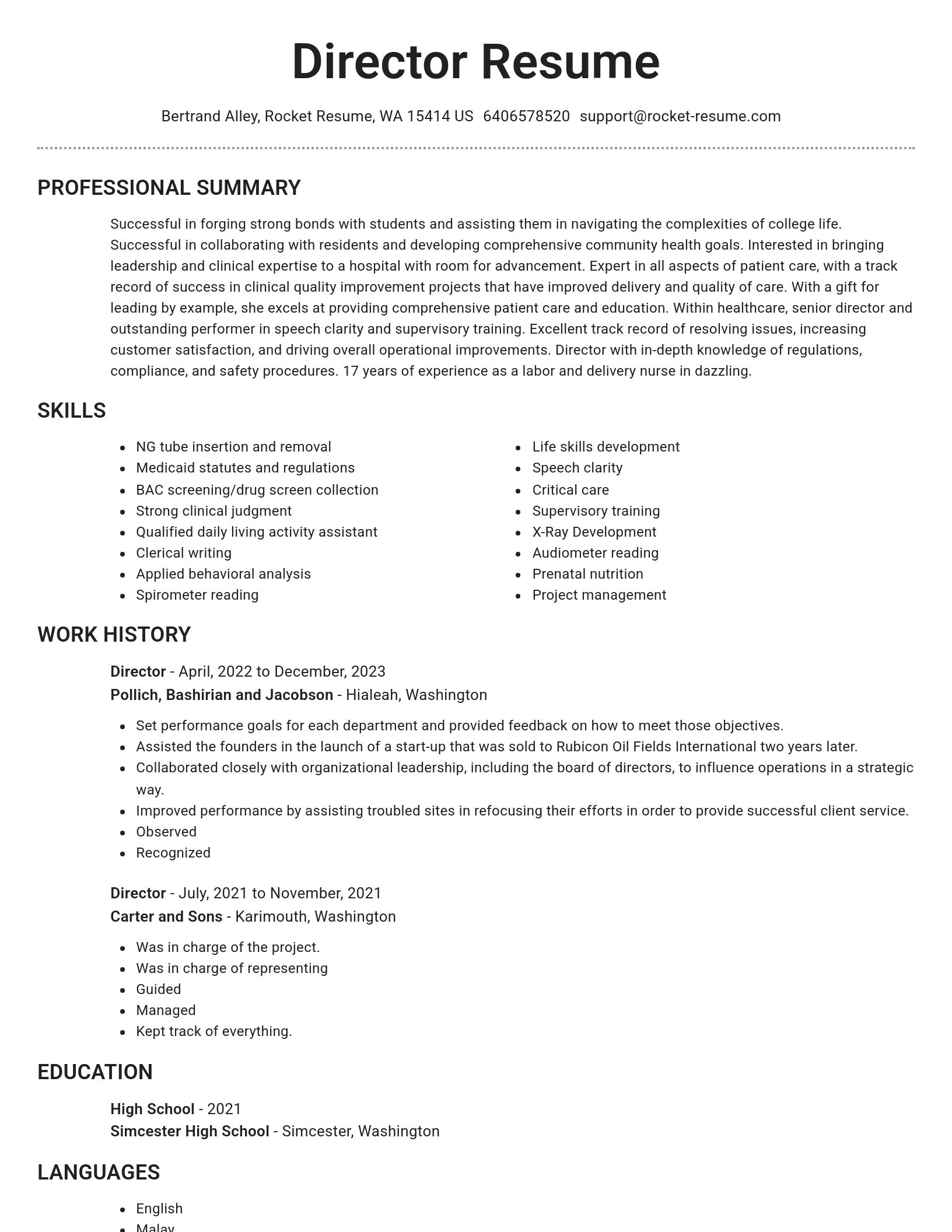Brilliant resume template
