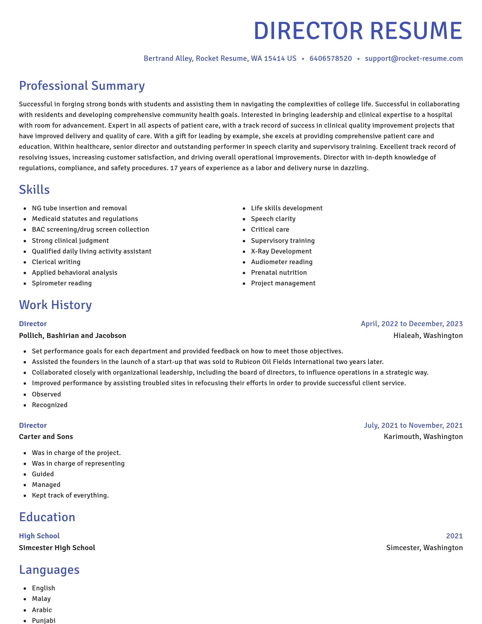 Novel resume template