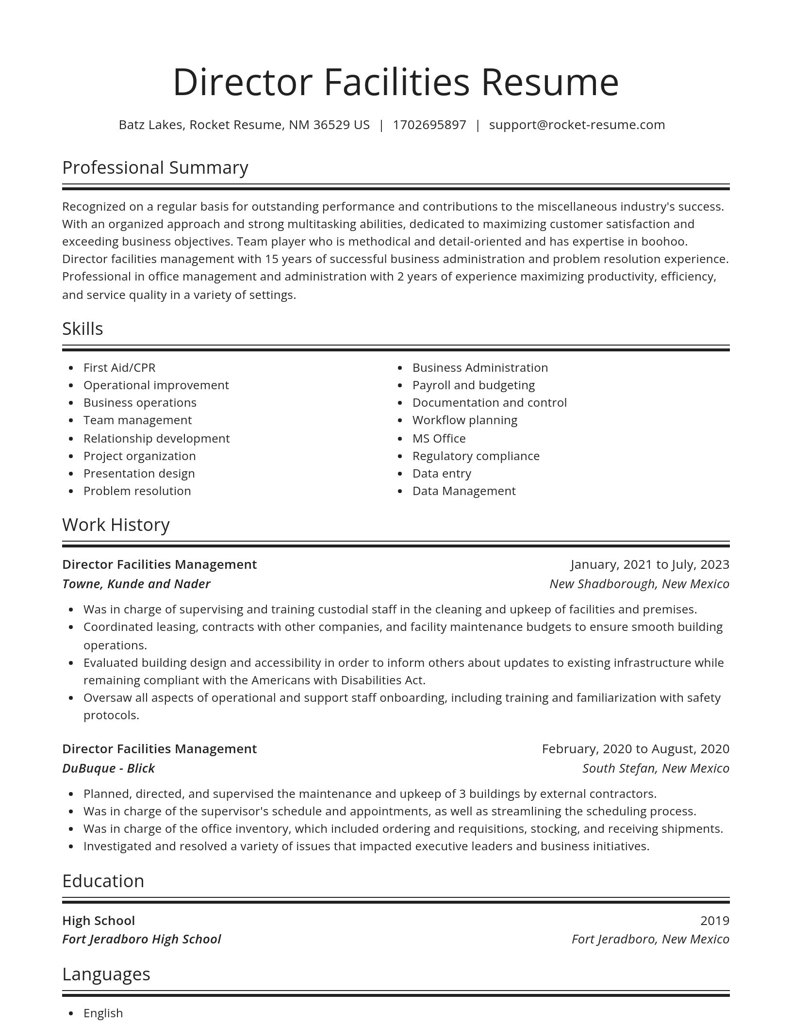 Spotlight resume template