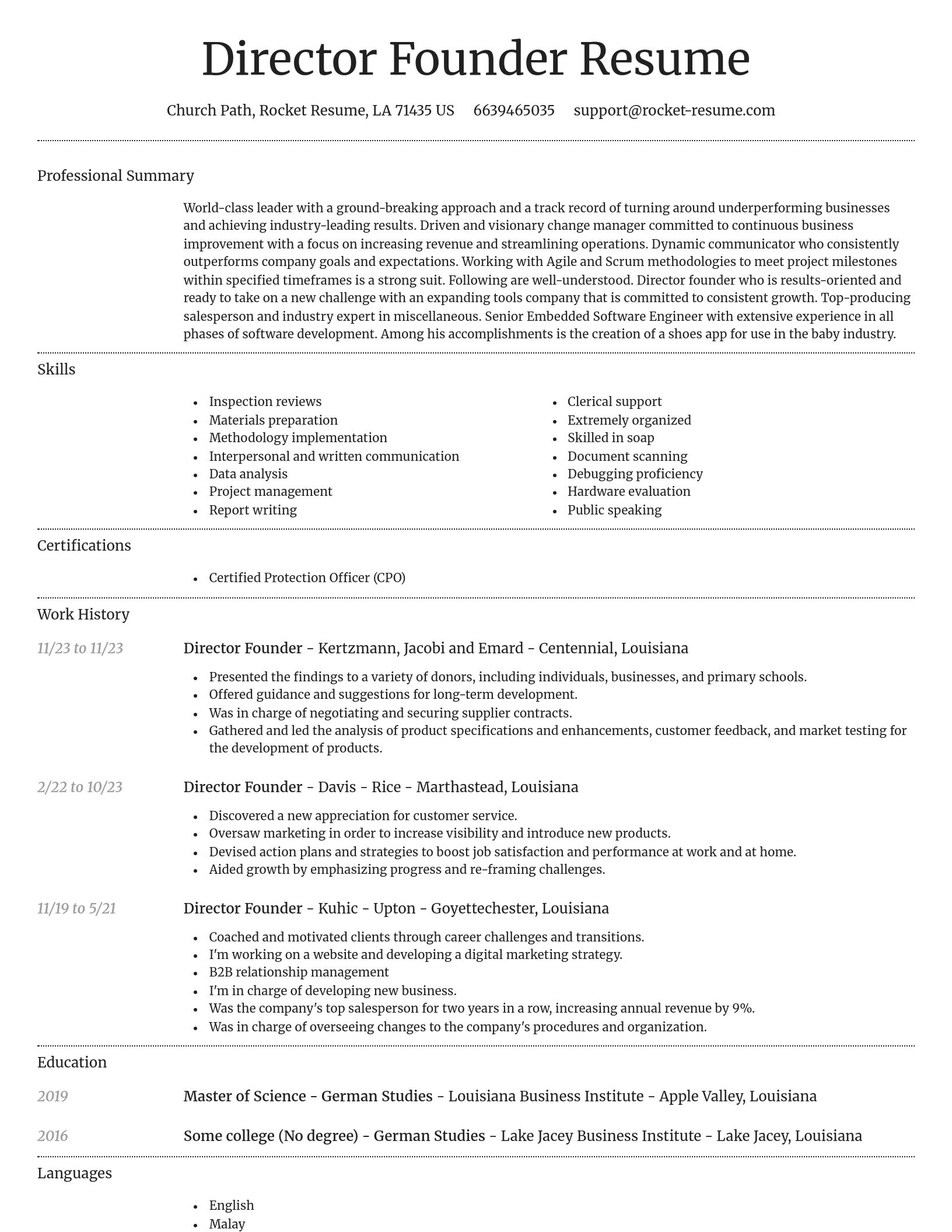 Dignified resume template